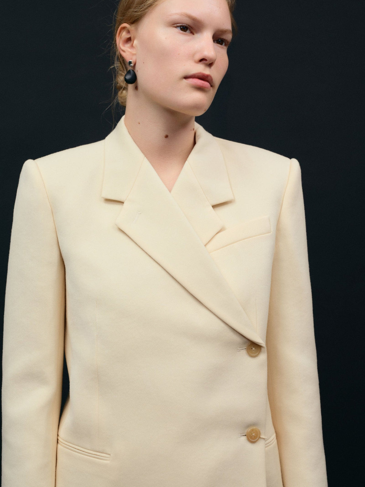 AGMES .925 sterling silver earrings with black onyx bead drop on model