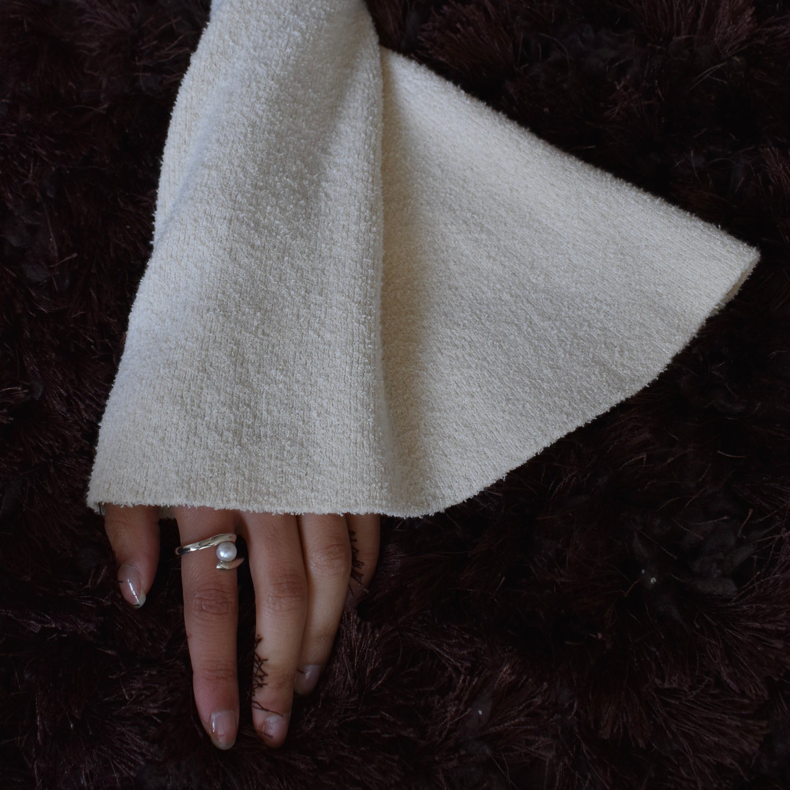 AGMES .925 Sterling Silver Claire Ring with Freshwater Pearl Center. 