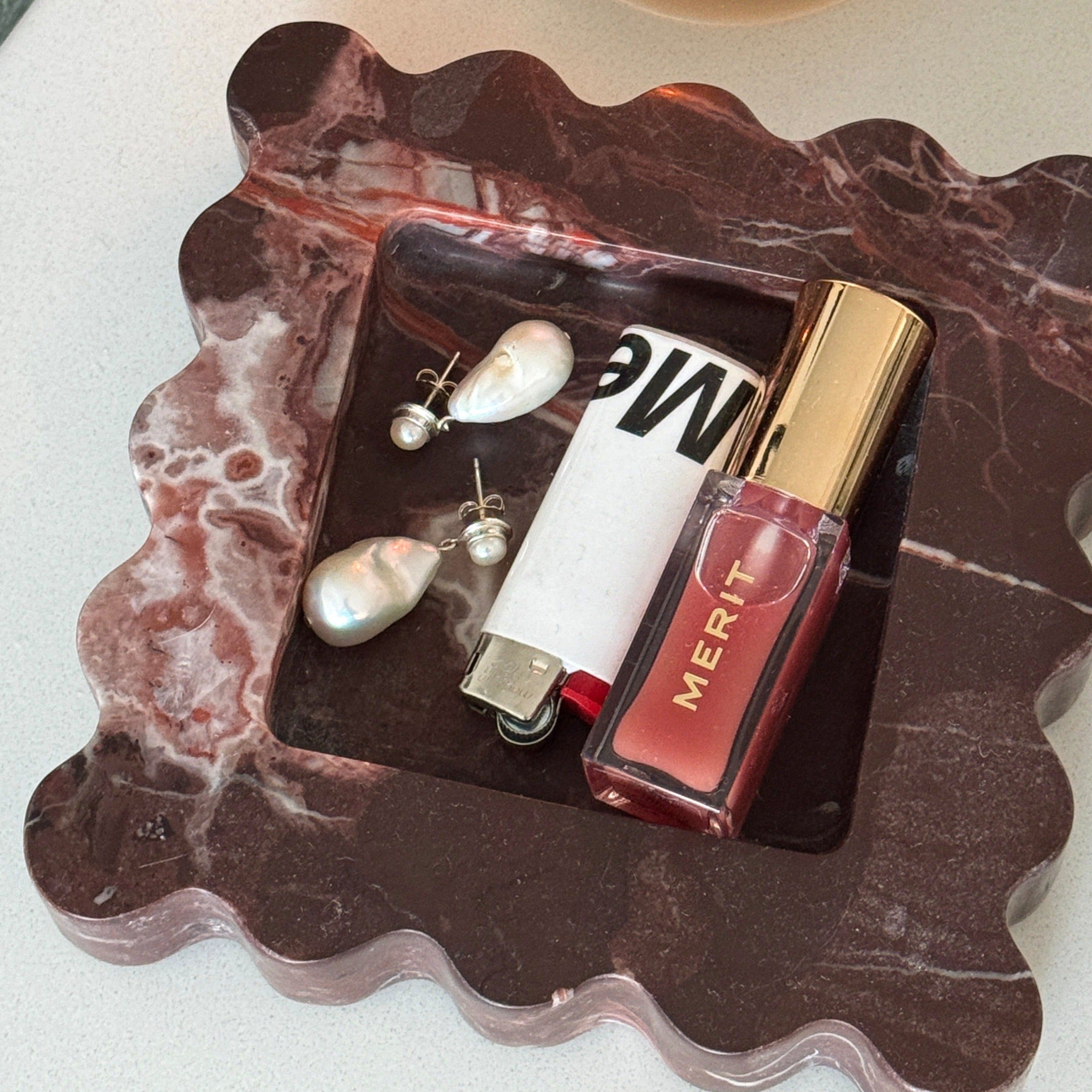 AGMES 0.925 sterling silver Delphine earrings with freshwater pearl.