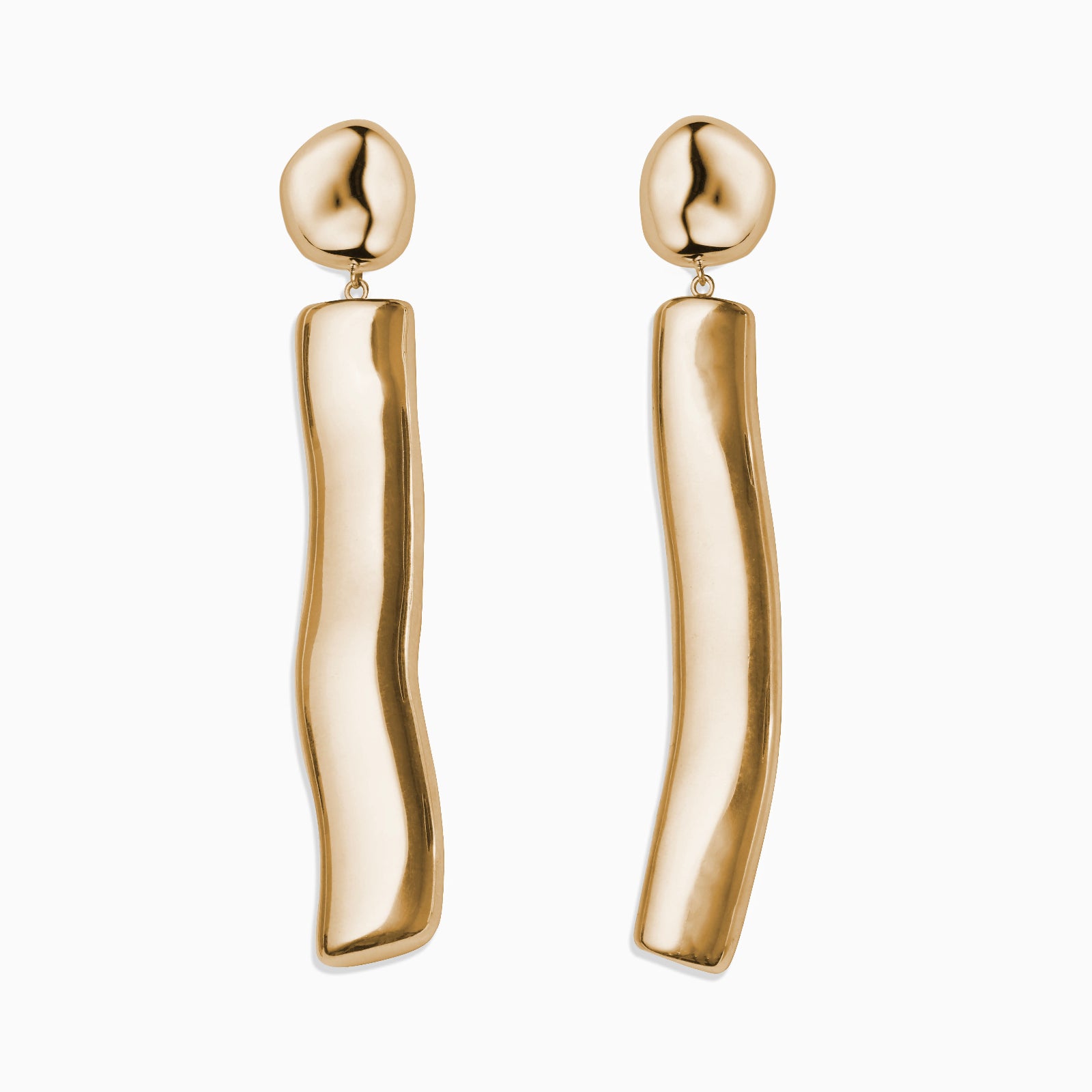 AGMES 18k Yellow Gold Vermeil long Ellsworth Earrings 
