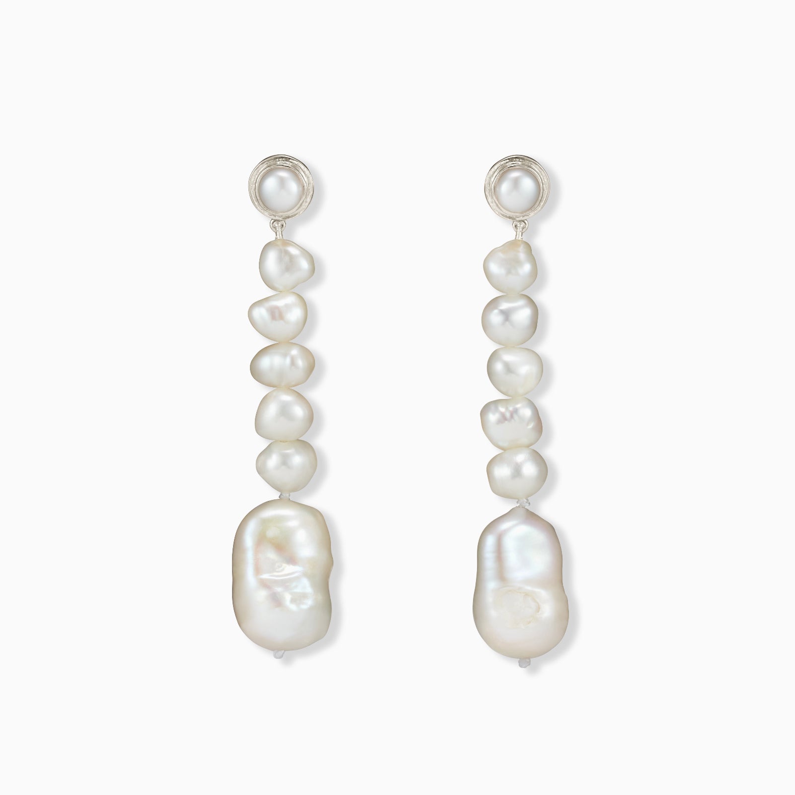AGMES pearl drop earrings 0.925 sterling silver.