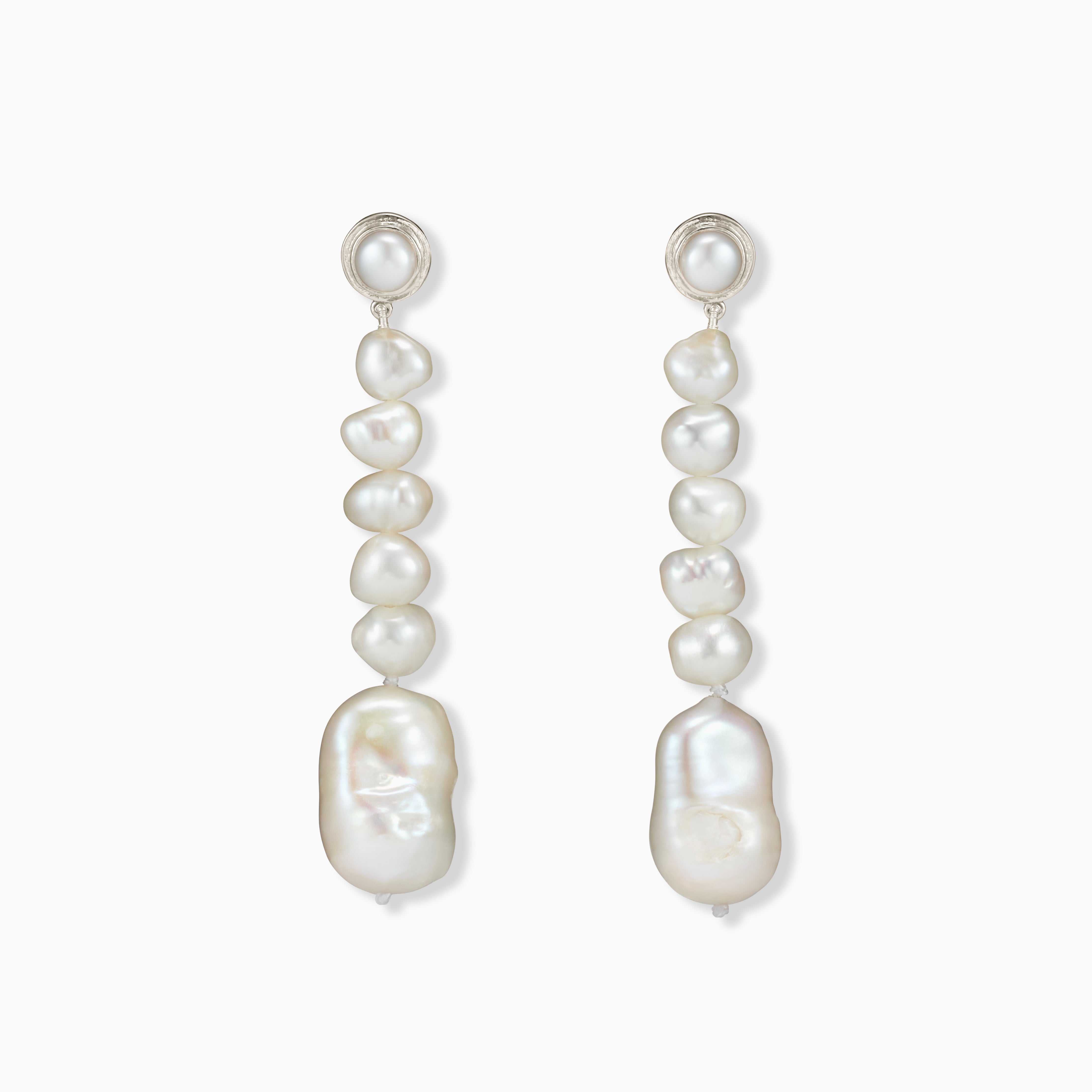 AGMES pearl drop earrings 0.925 sterling silver.