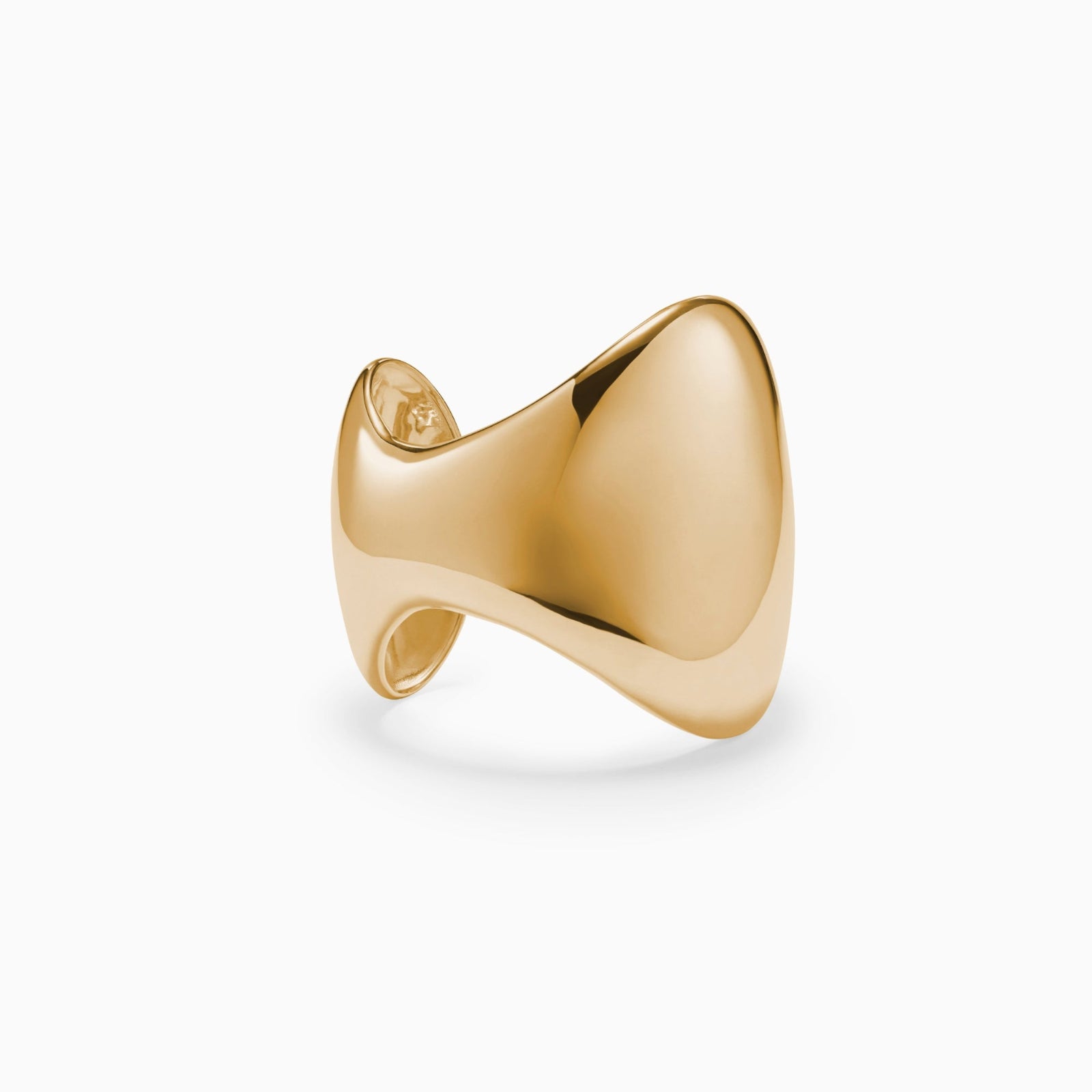AGMES 18k Gold Vermeil Giselle large Cuff Bracelet on white background