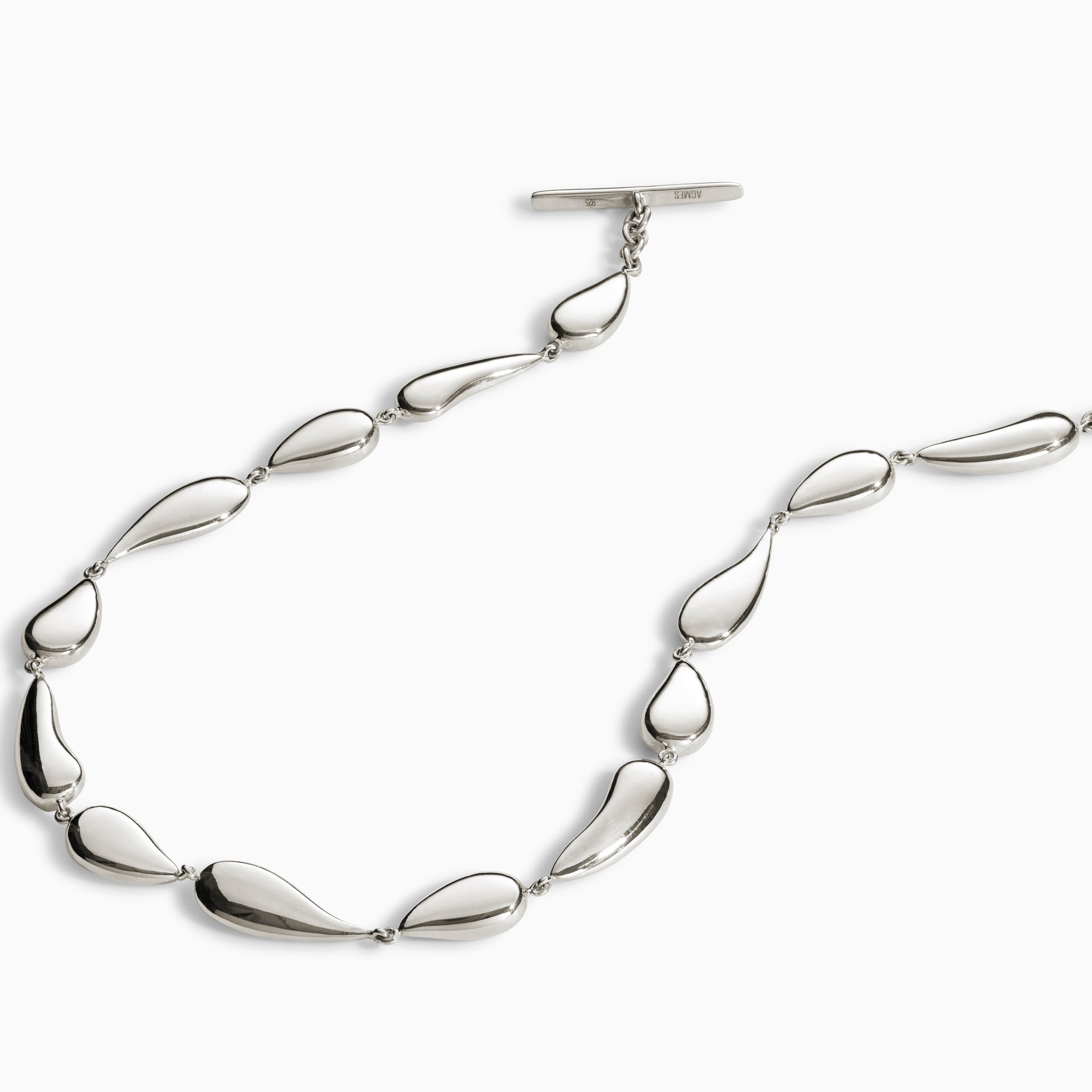 AGMES 0.925 Sterling Silver Ila Necklace. 