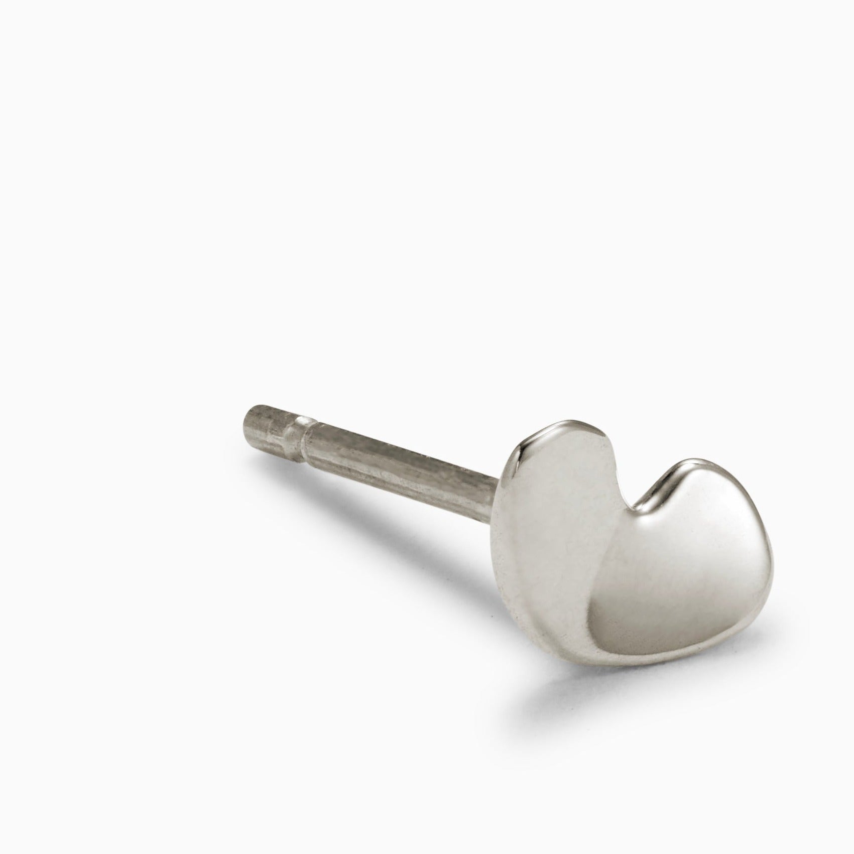 AGMES 0.925 sterling silver sculpted heart stud earrings.