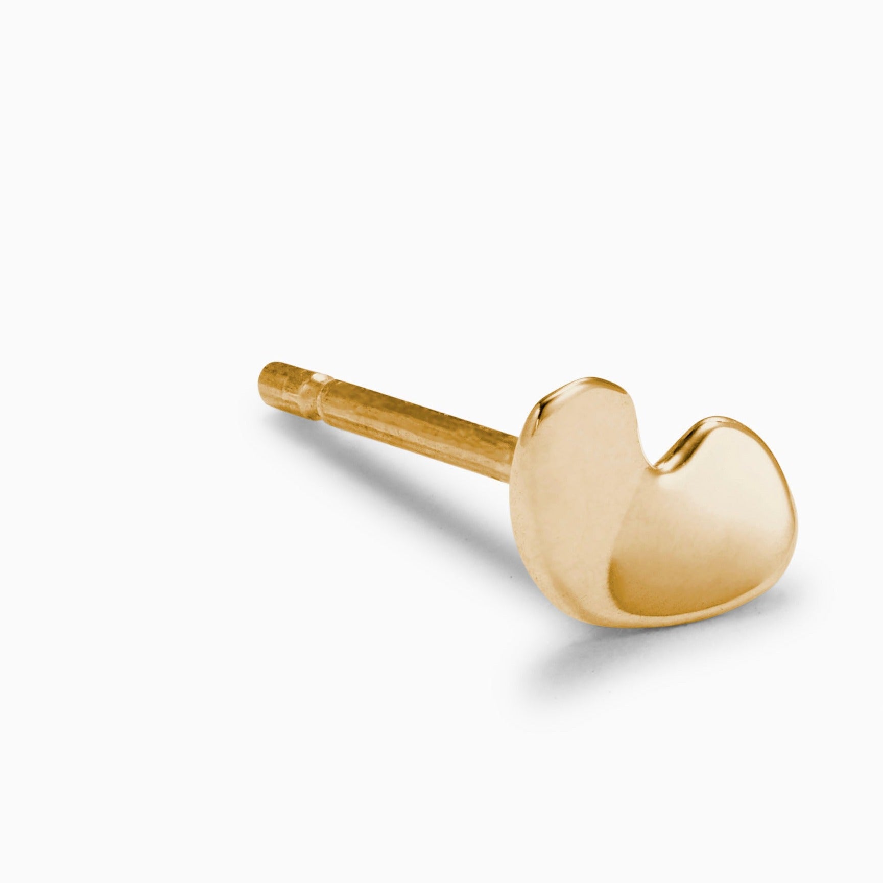 AGMES yellow gold vermeil sculpted heart stud earrings.