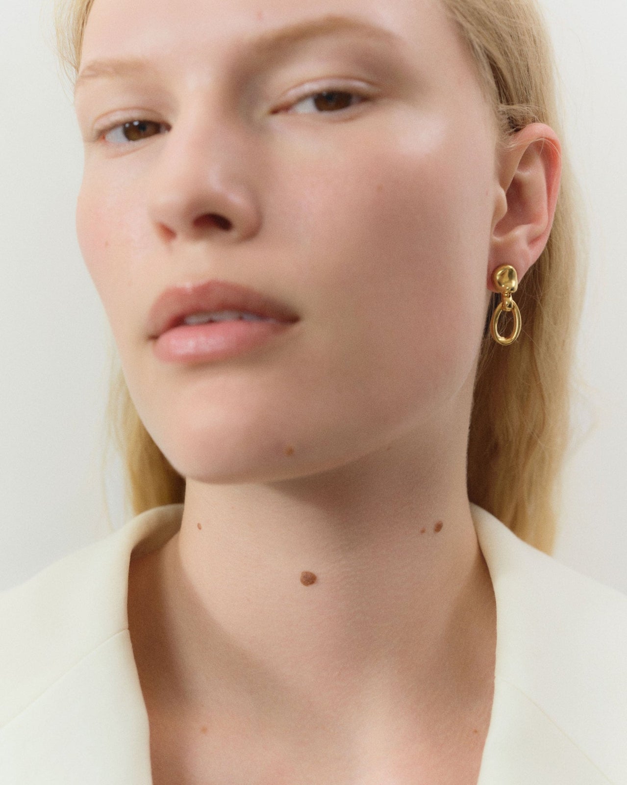 AGMES Sacha Earrings 18k Gold Vermeil 1" long. 