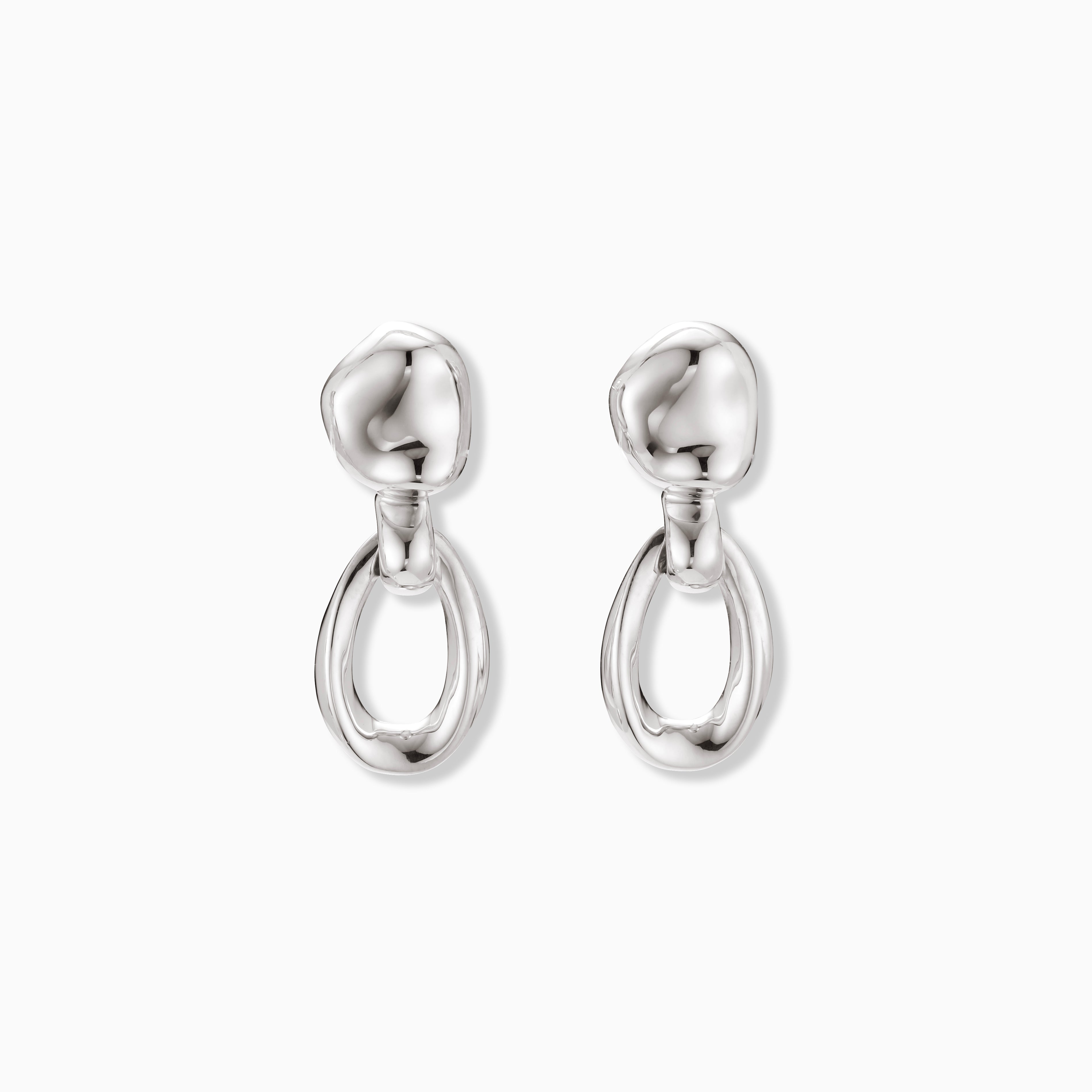 AGMES Sacha Earrings .925 Sterling Silver 1" long. 