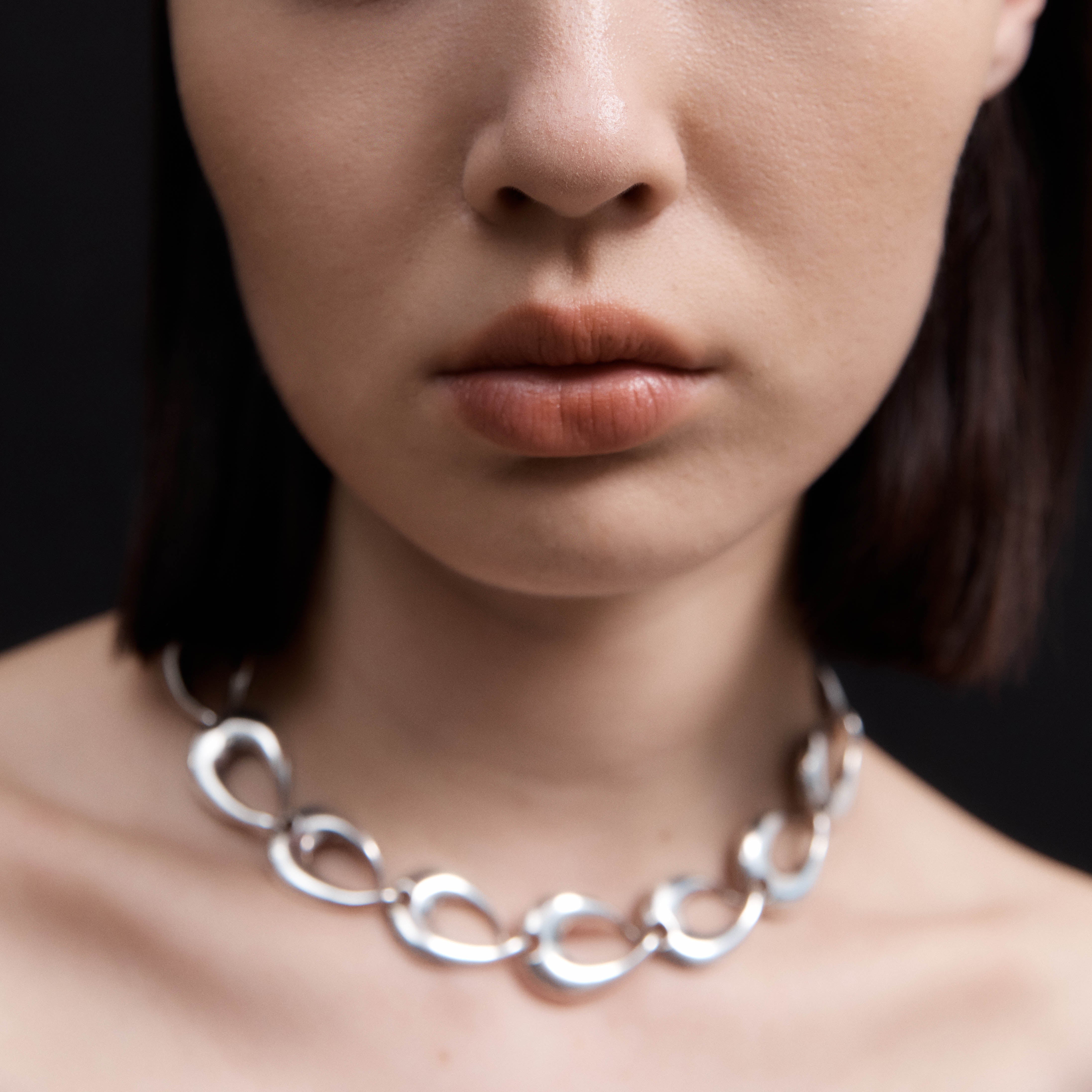 Woman wearing AGMES 0.925 Sterling Silver Tilda Necklace
