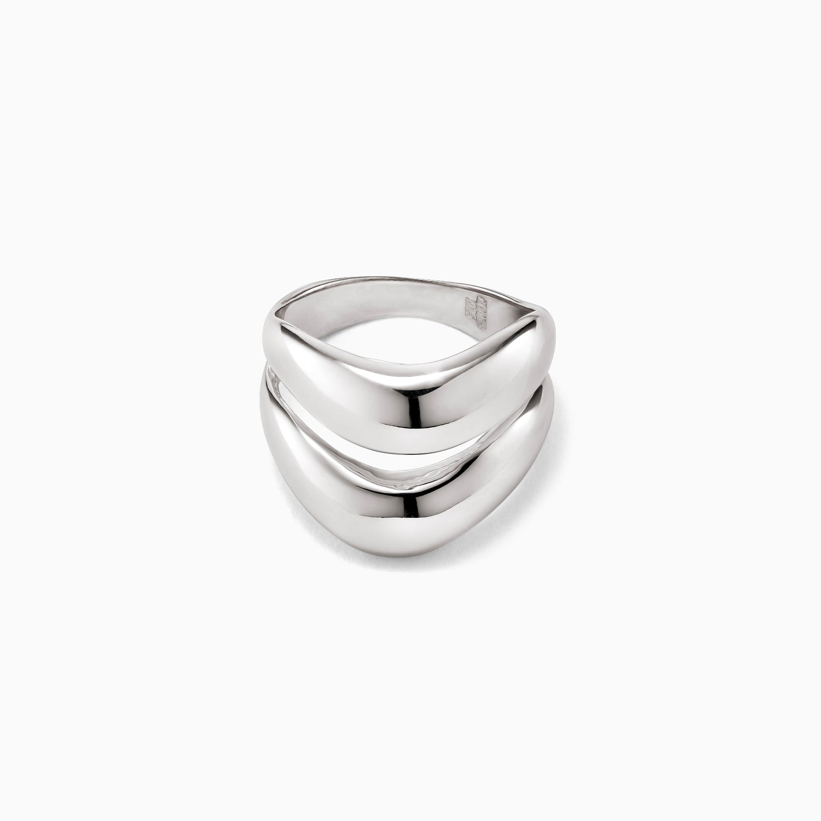 AGMES .925 Sterling Silver Double Wave Ring.