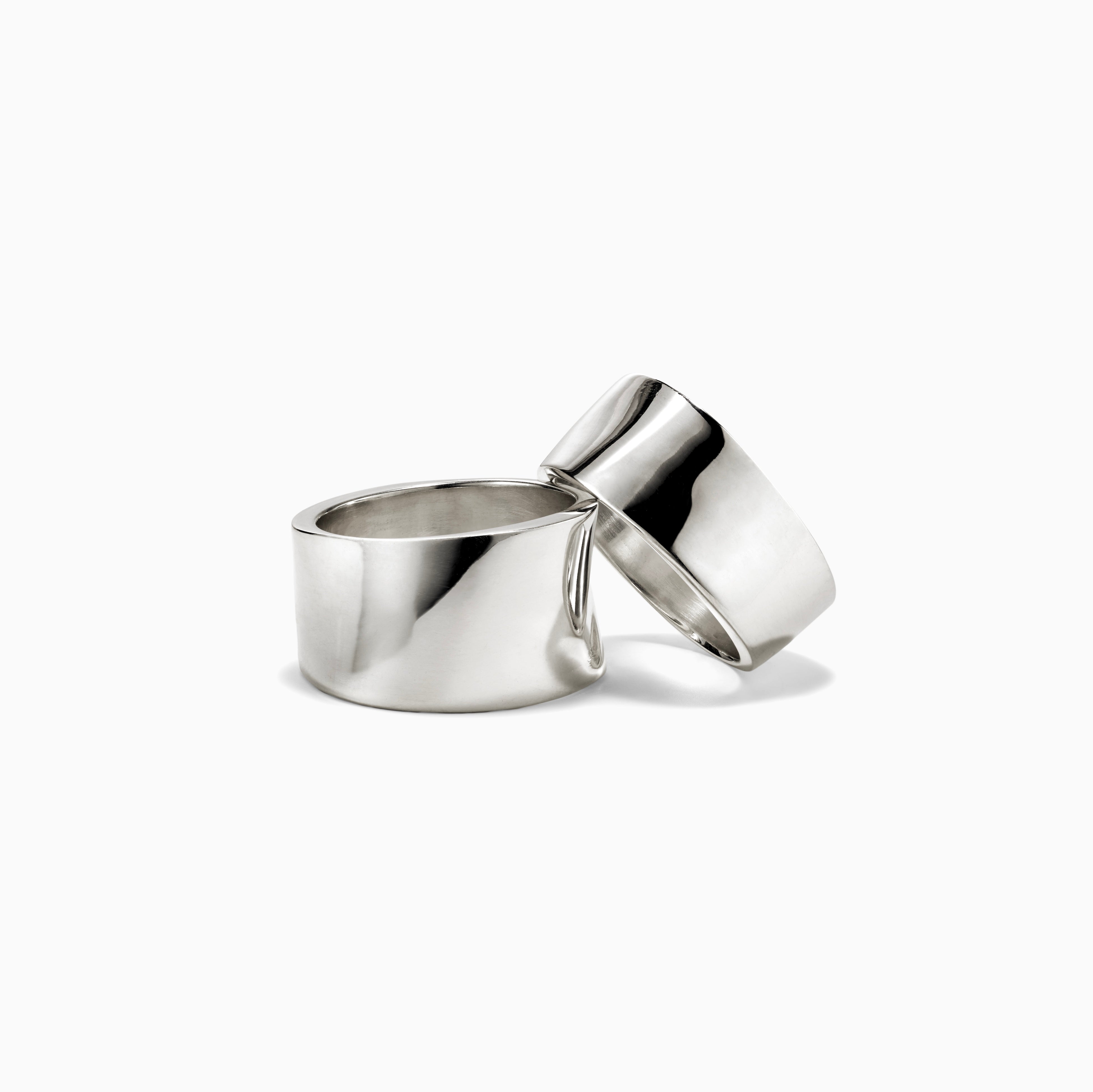 AGMES .925 Sterling Silver Astrid Cigar Band Rings. 