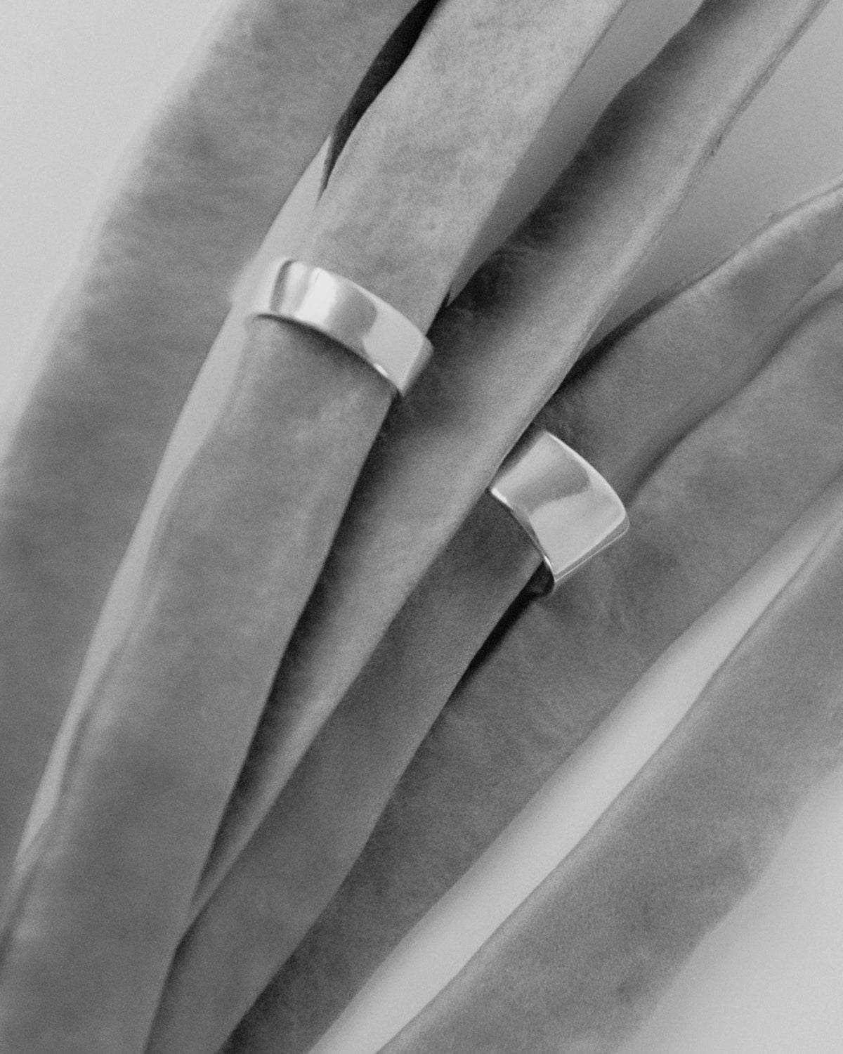 AGMES .925 Sterling Silver Astrid Cigar Band Rings. 