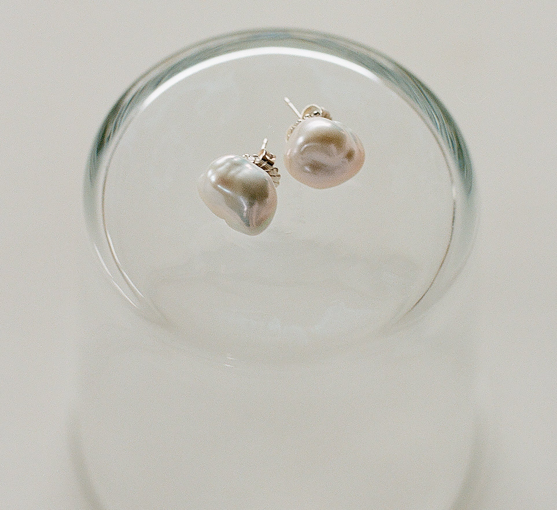 AGMES Baroque Pearl Studs. Pearl Earrings. 