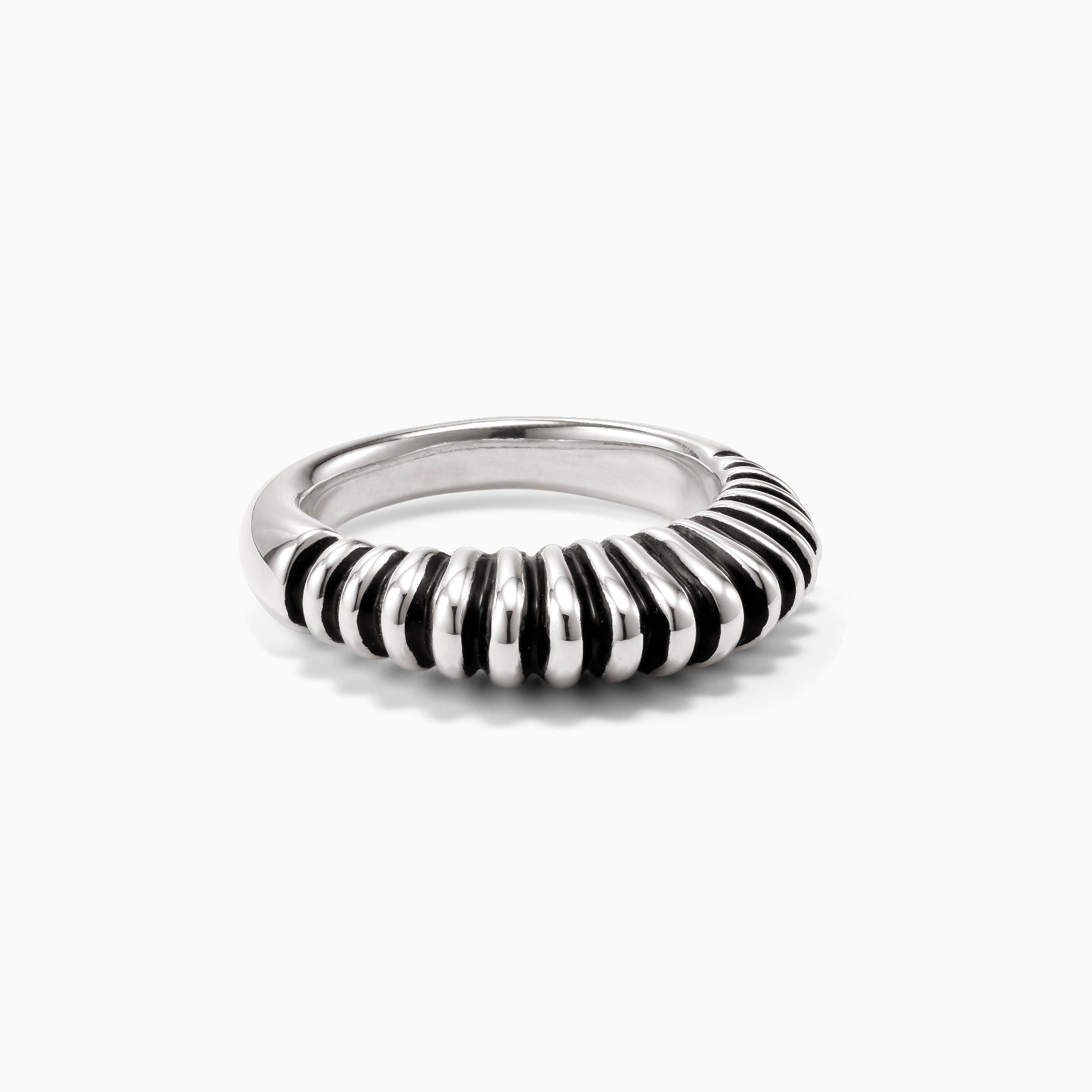 AGMES .925 Sterling Silver ridged Bertrand Ring.