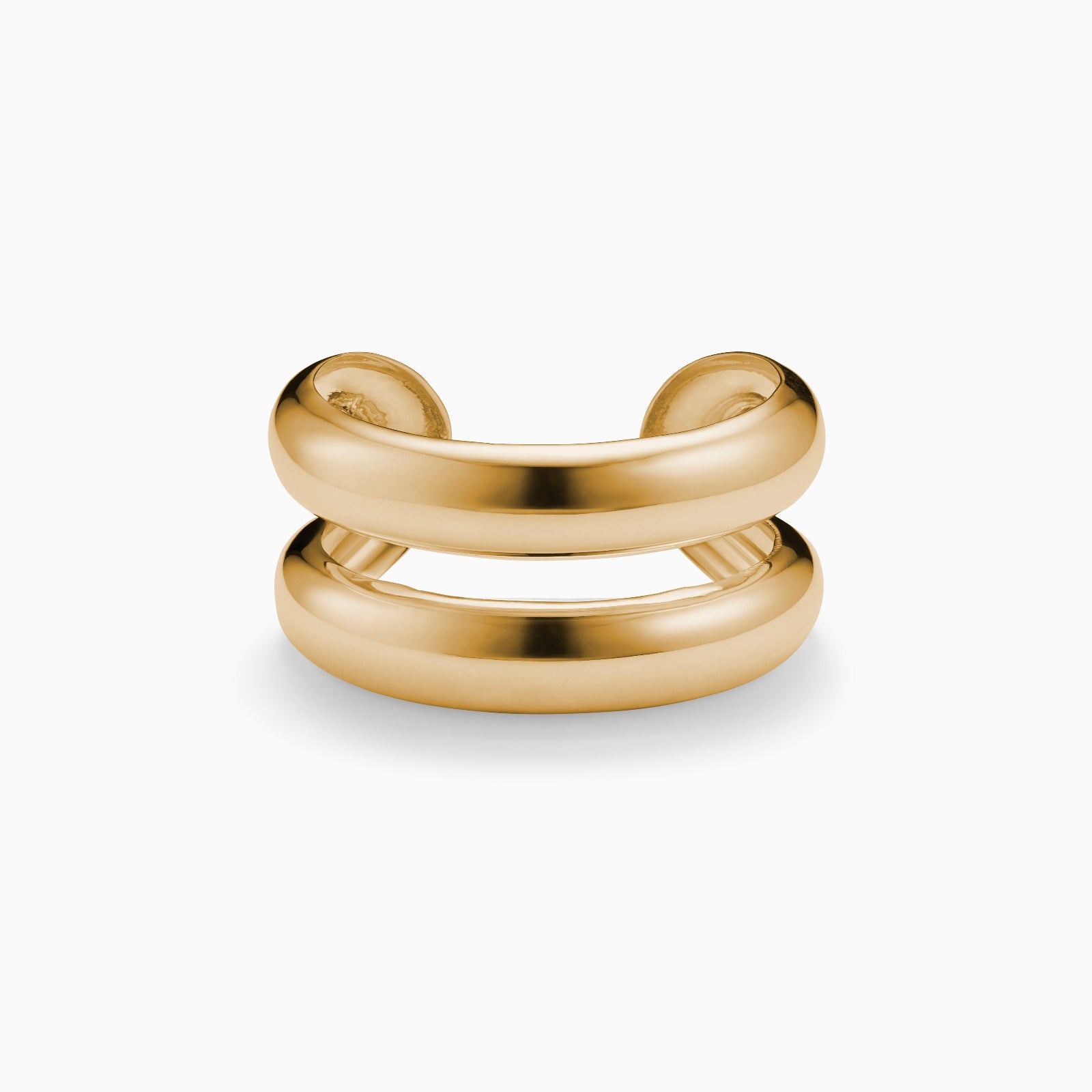 AGMES 18k Gold Vermeil Charlotte Cuff Double Cuff Bracelet 