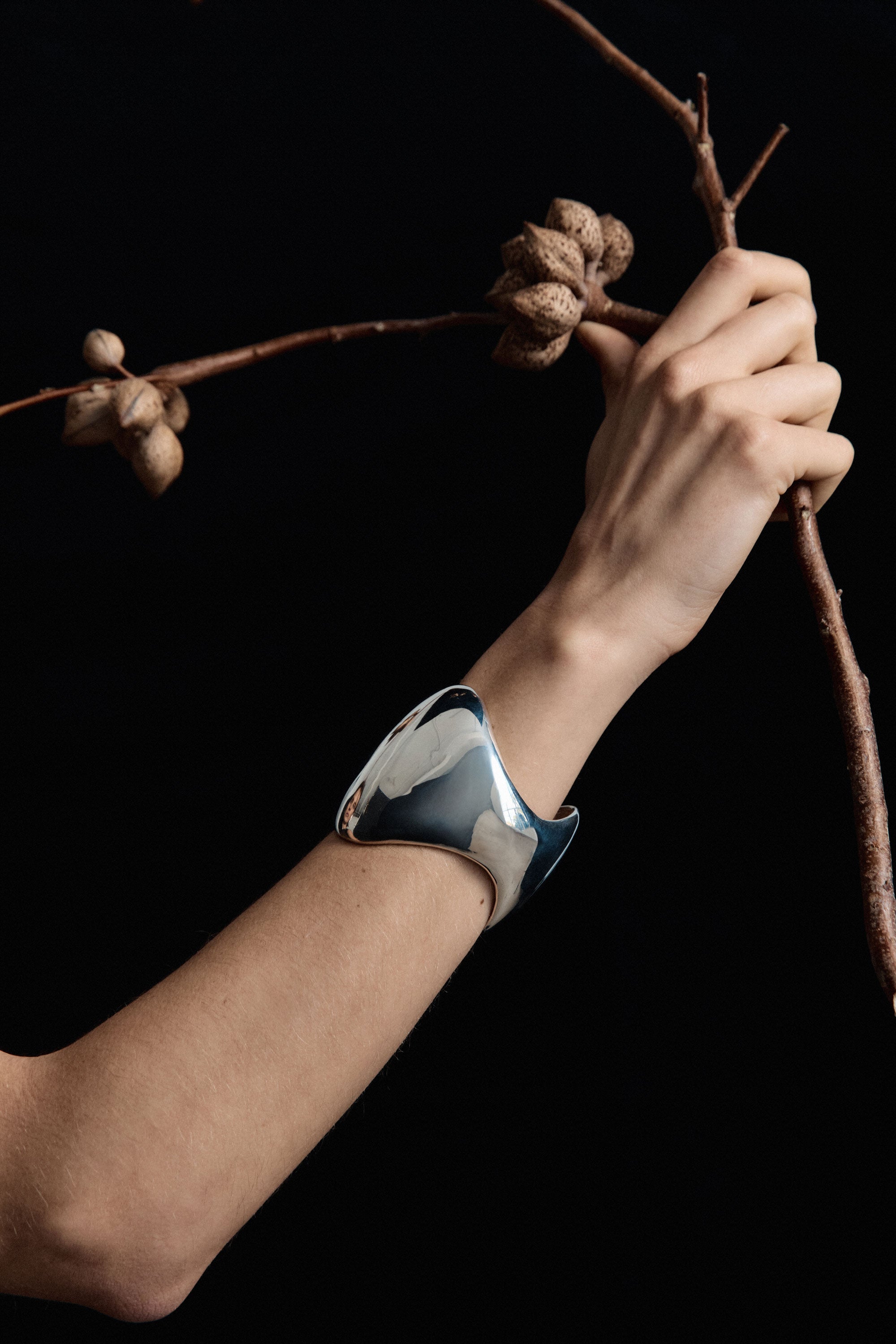 AGMES 0.925 Sterling silver Giselle Cuff. Large Cuff Bracelet. 