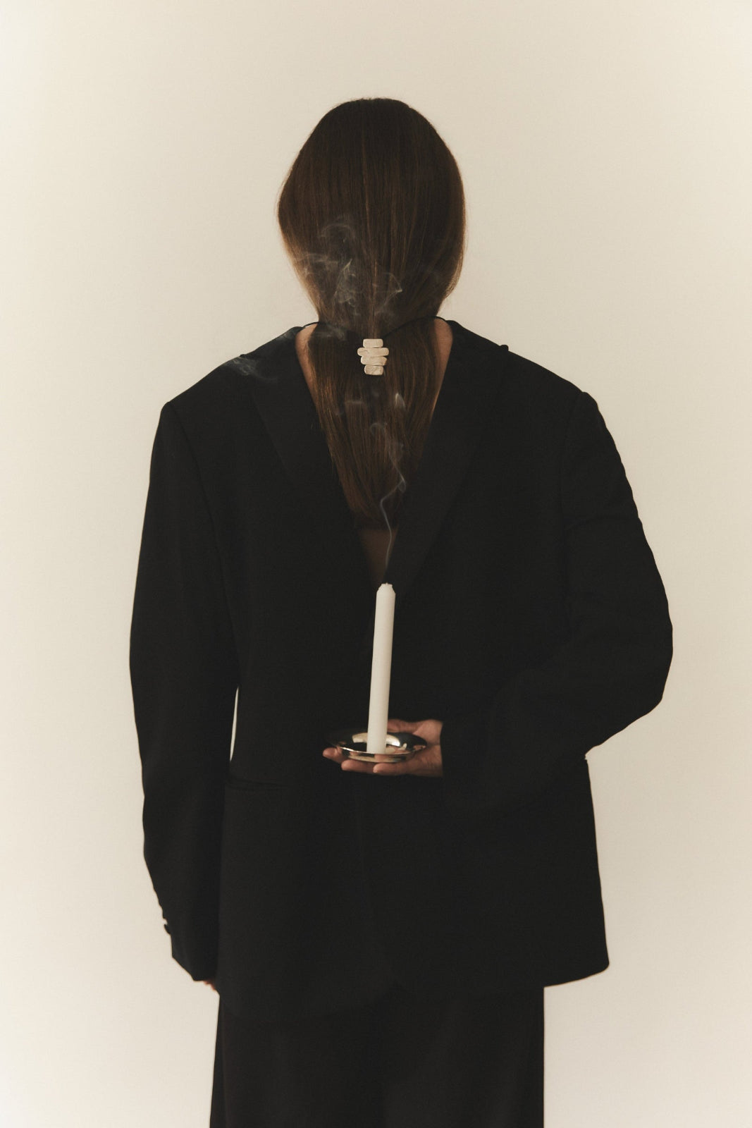 AGMES 925 sterling silver 4-tier Ilona Pendant on black suede cord.