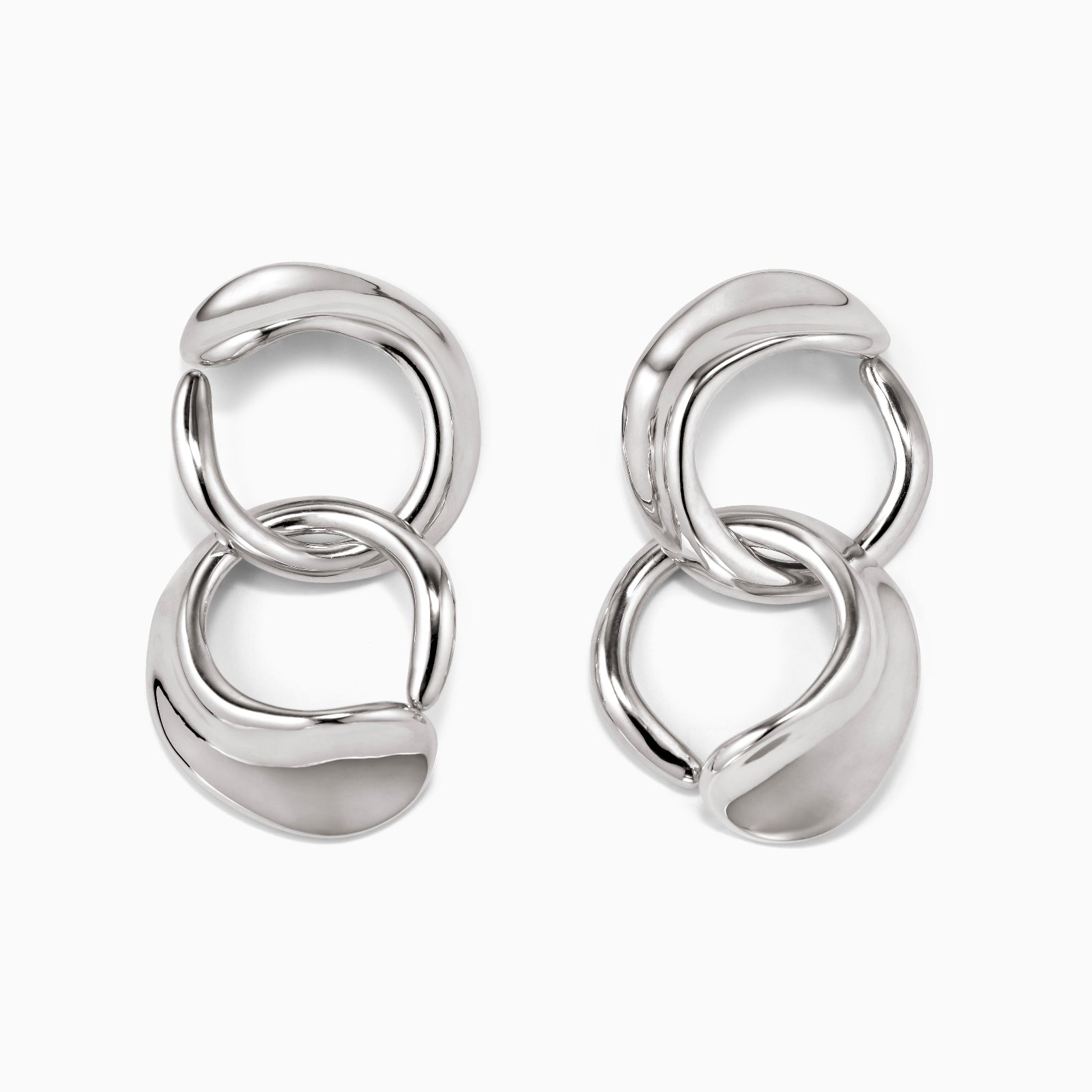 AGMES 0.925 sterling silver long hoop Marta earrings