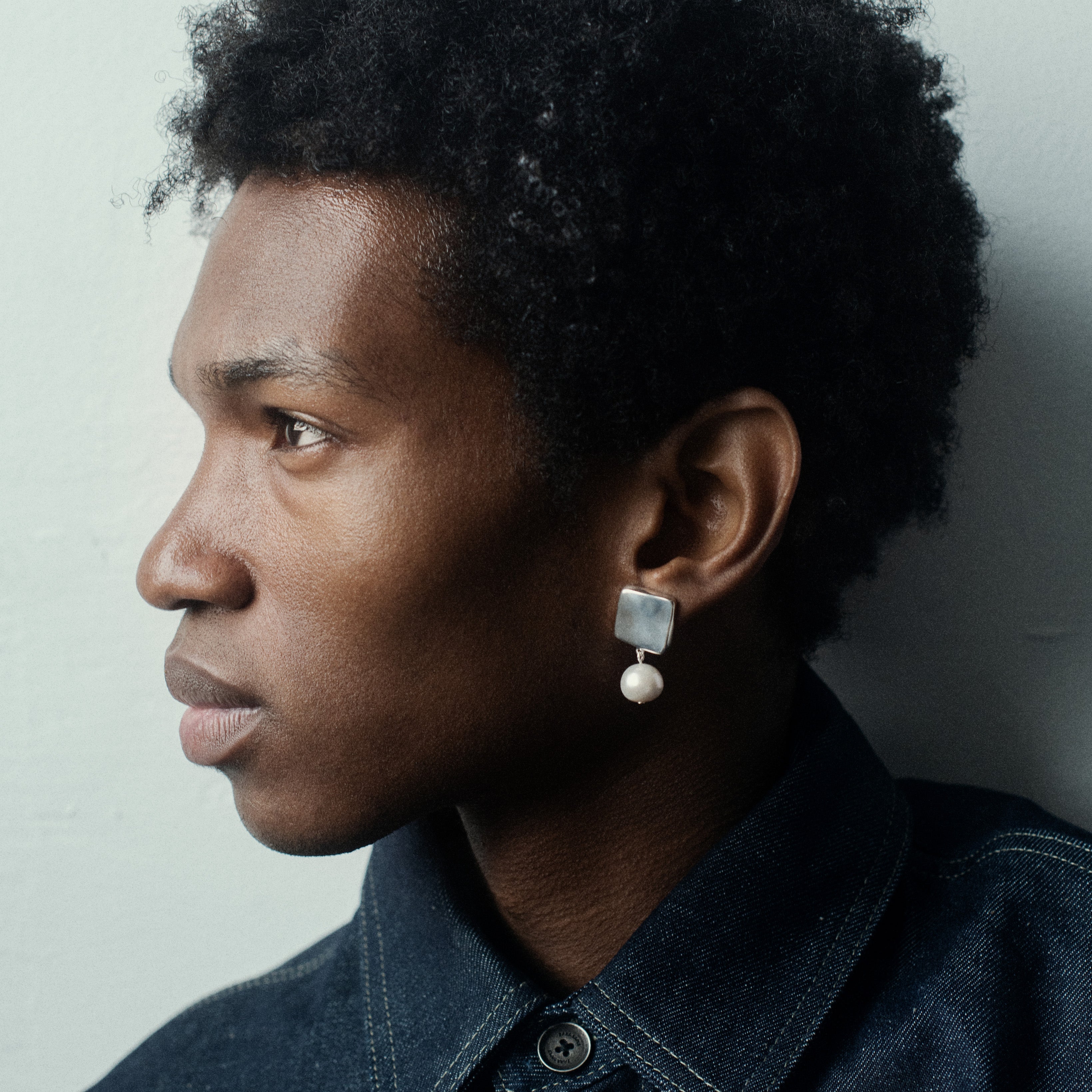 AGMES 925 sterling silver Luca Earrings with Clear Quartz drop beads.