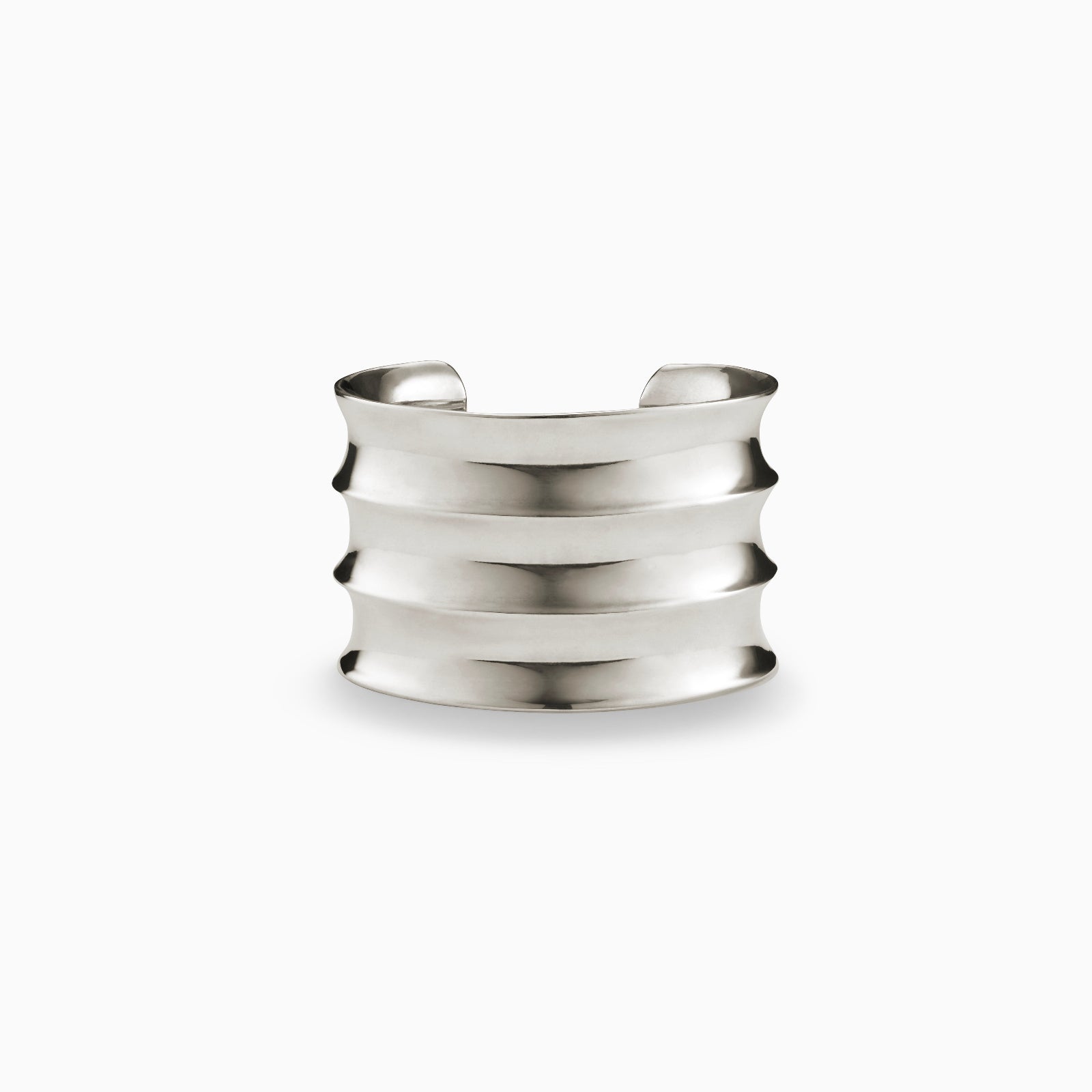 AGMES 0.925 sterling silver wide ridge cuff 