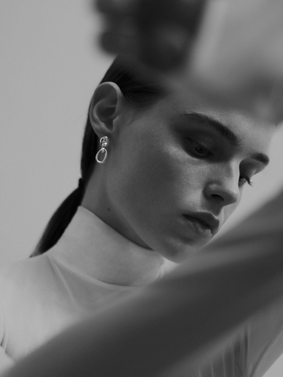 .925 Sterling Silver AGMES Sacha Earrings on model