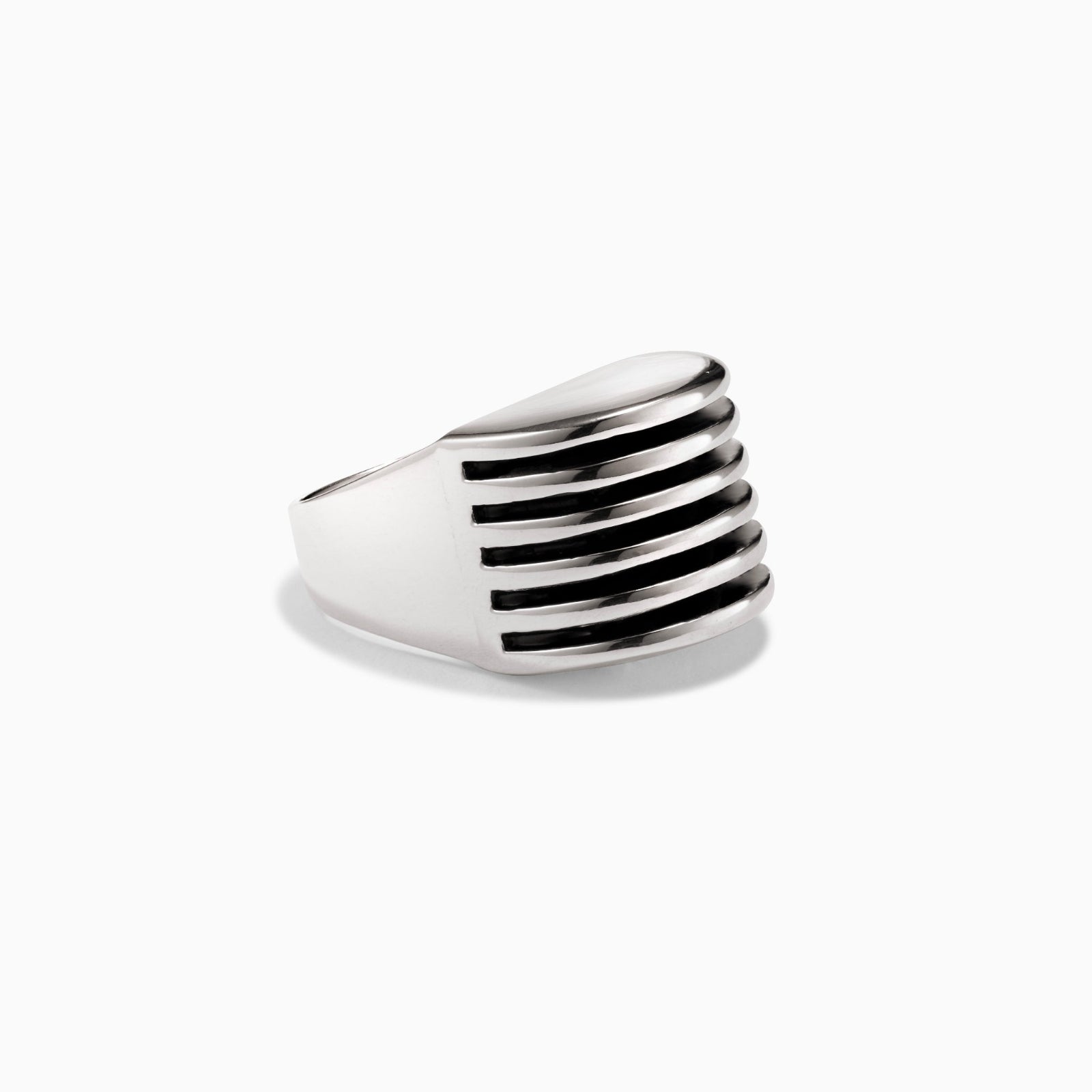 AGMES .925 Sterling Silver Wide Boeri Ring on white background. 