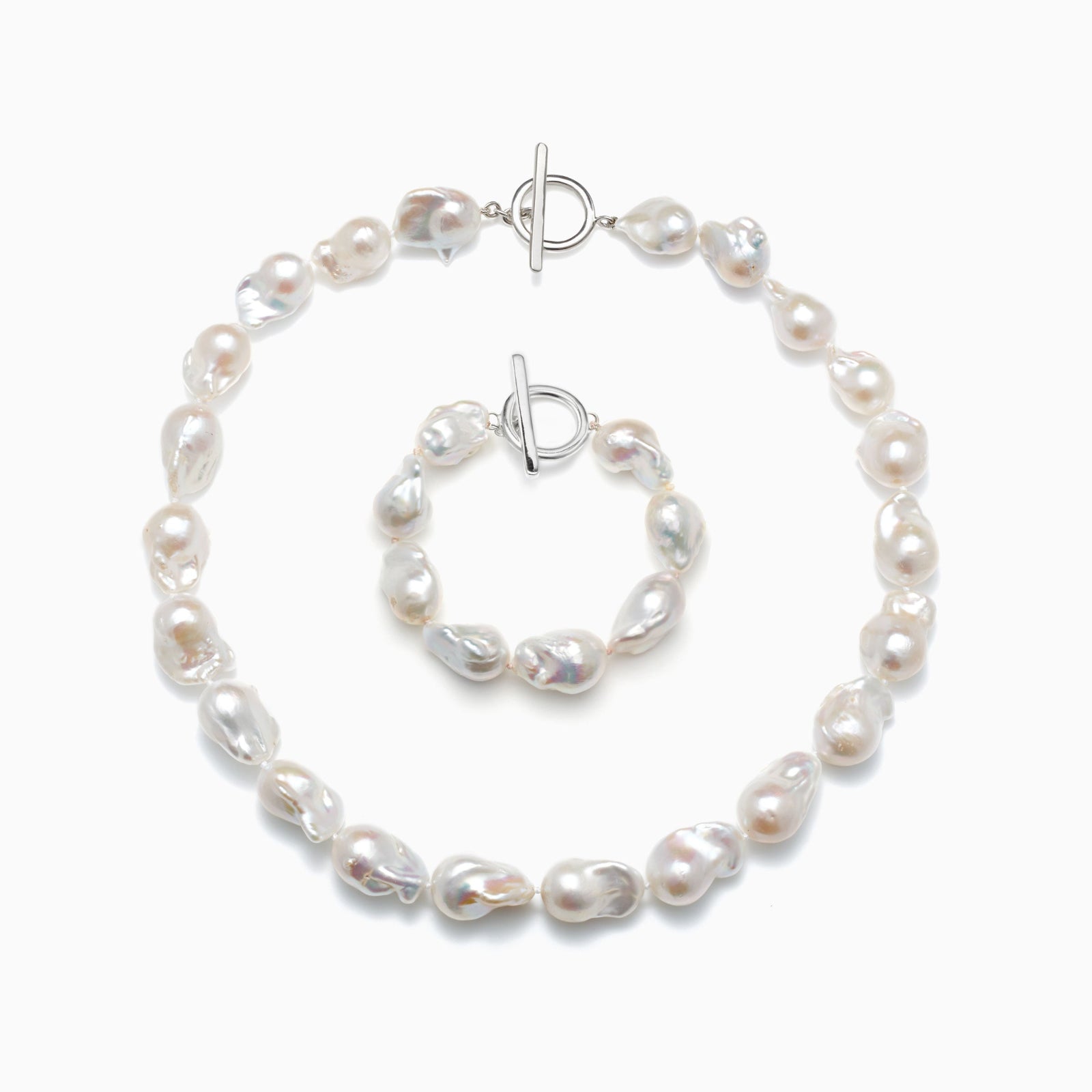 Baroque Pearl Necklace + Bracelet Set