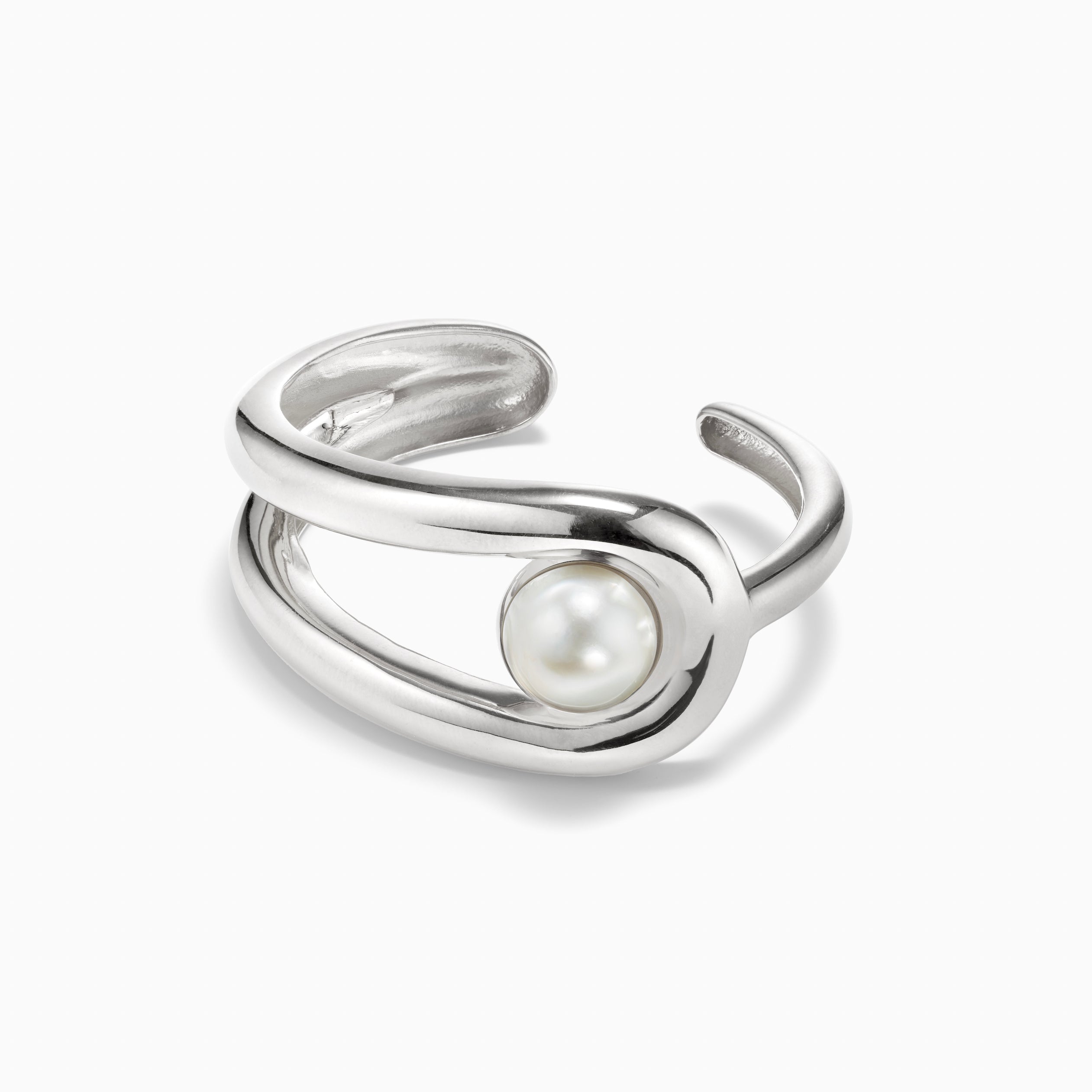 AGMES 0.925 sterling silver Becky Cuff with freshwater pearl 