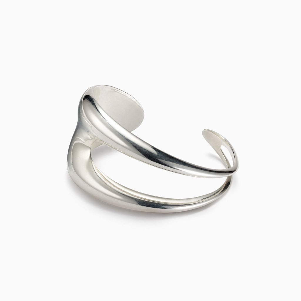 AGMES .925 Sterling Silver Abstract Leona Cuff. 