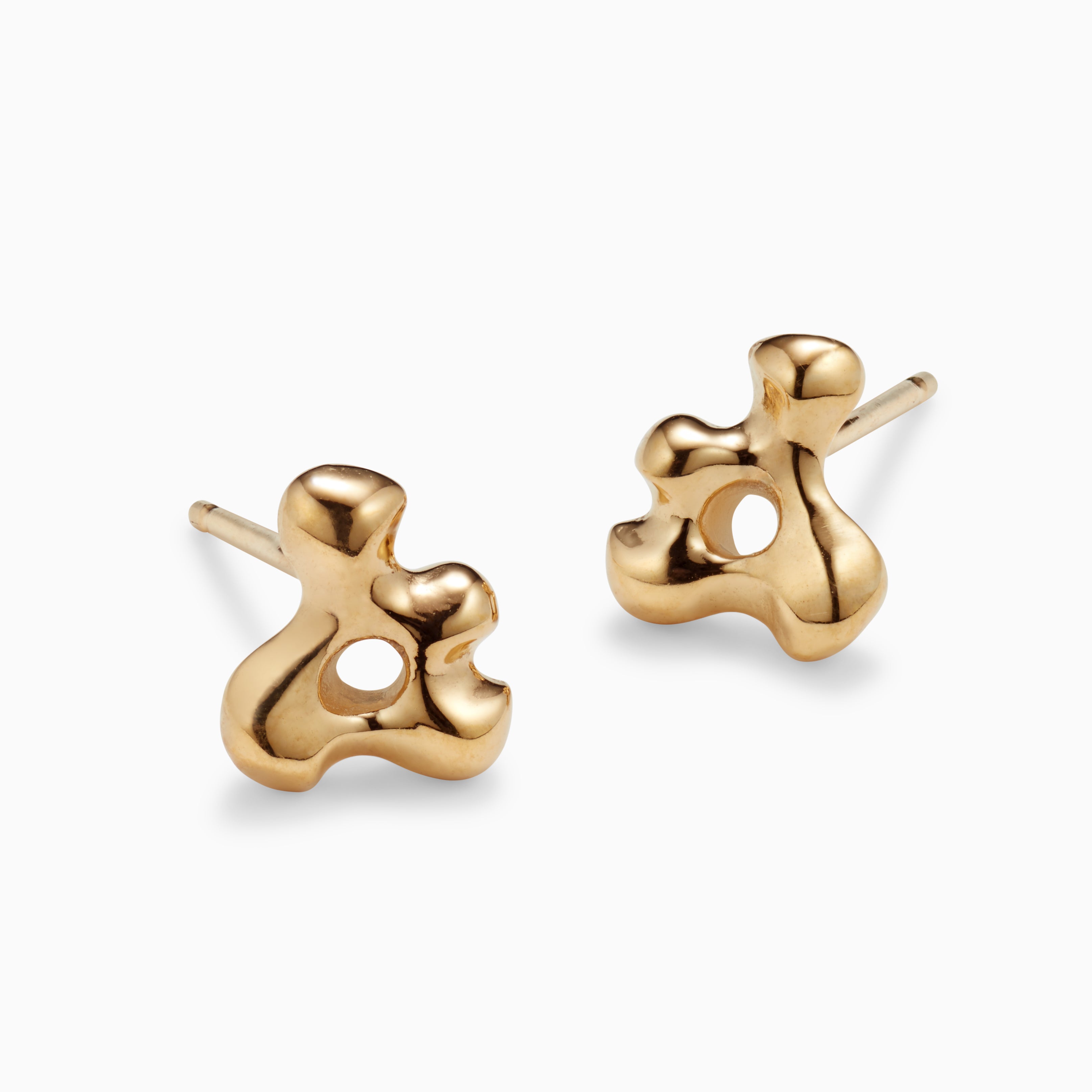 AGMES 18k gold vermeil sculpted mini stud earrings. Simone Bodmer-Turner.