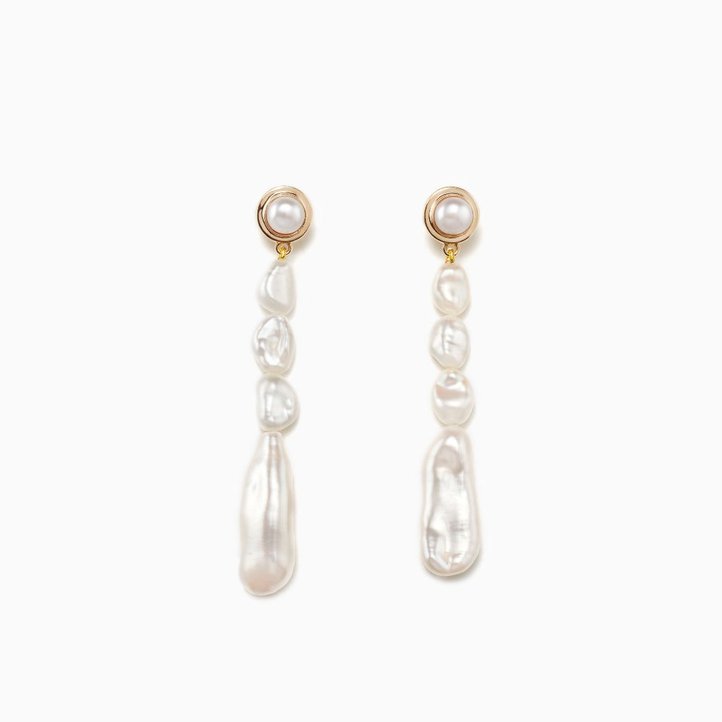 AGMES pearl drop earrings 18k gold vermeil.