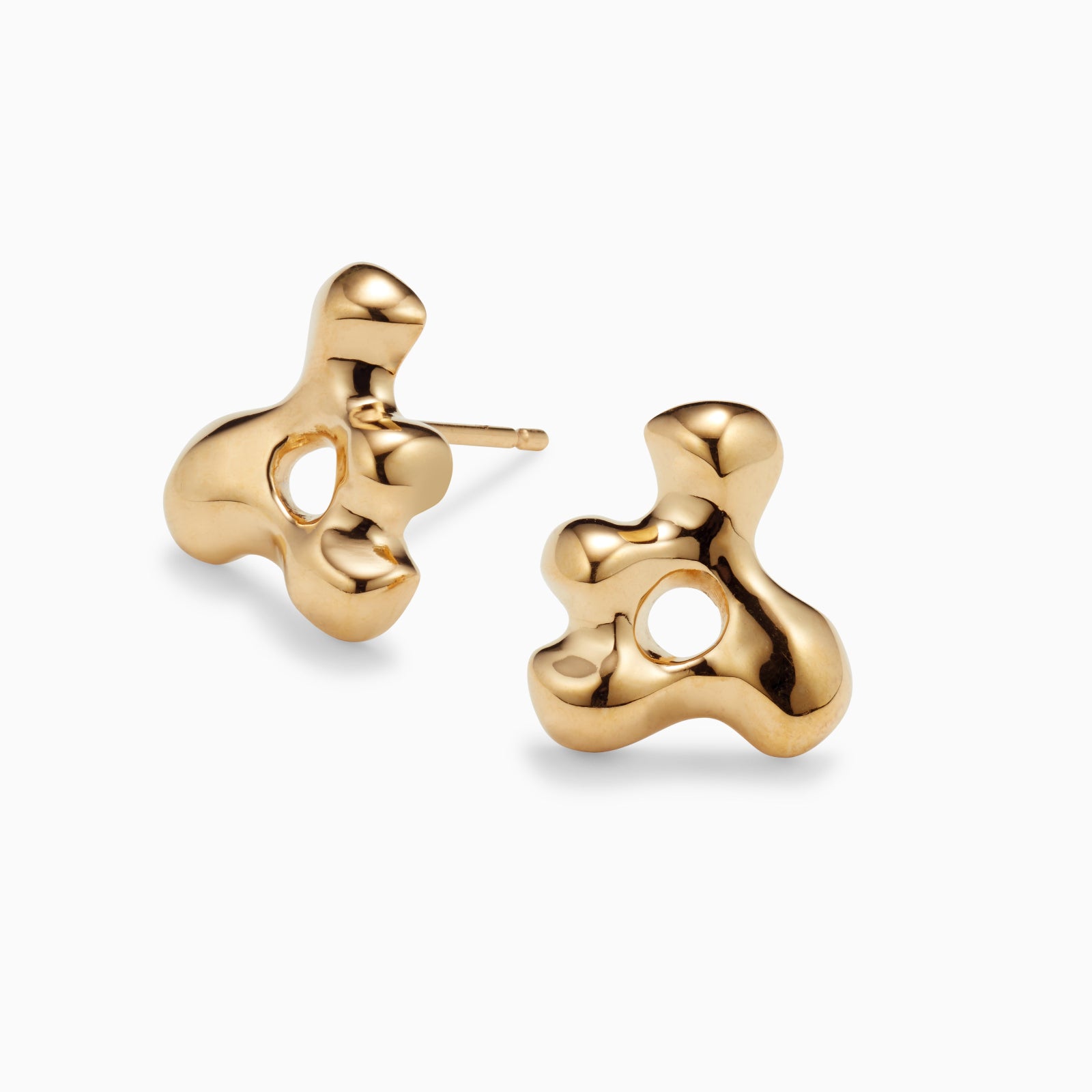 AGMES 18k gold vermeil sculpted stud earrings. Simone Bodmer-Turner.