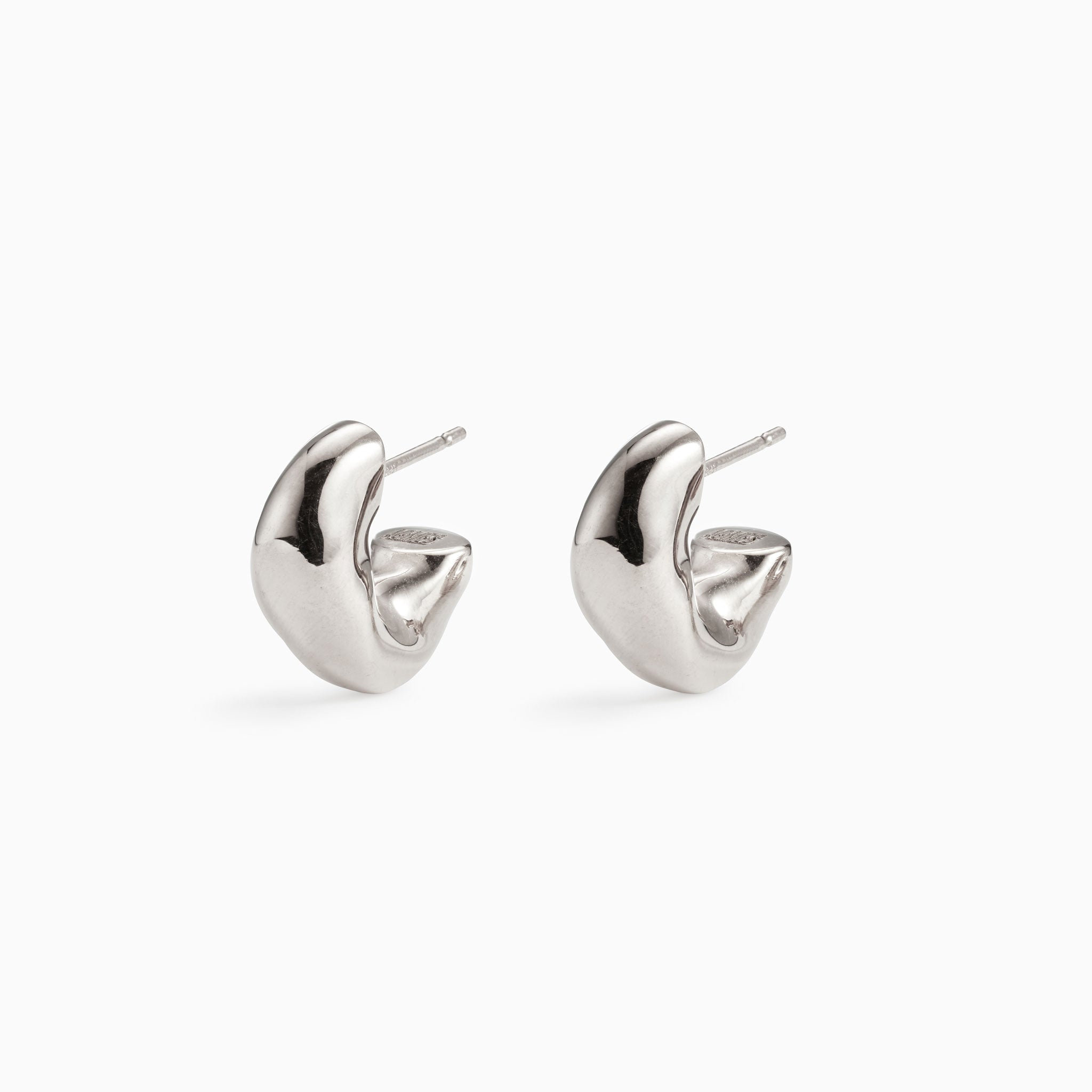 AGMES 0.925 sterling silver thick hoop earrings.