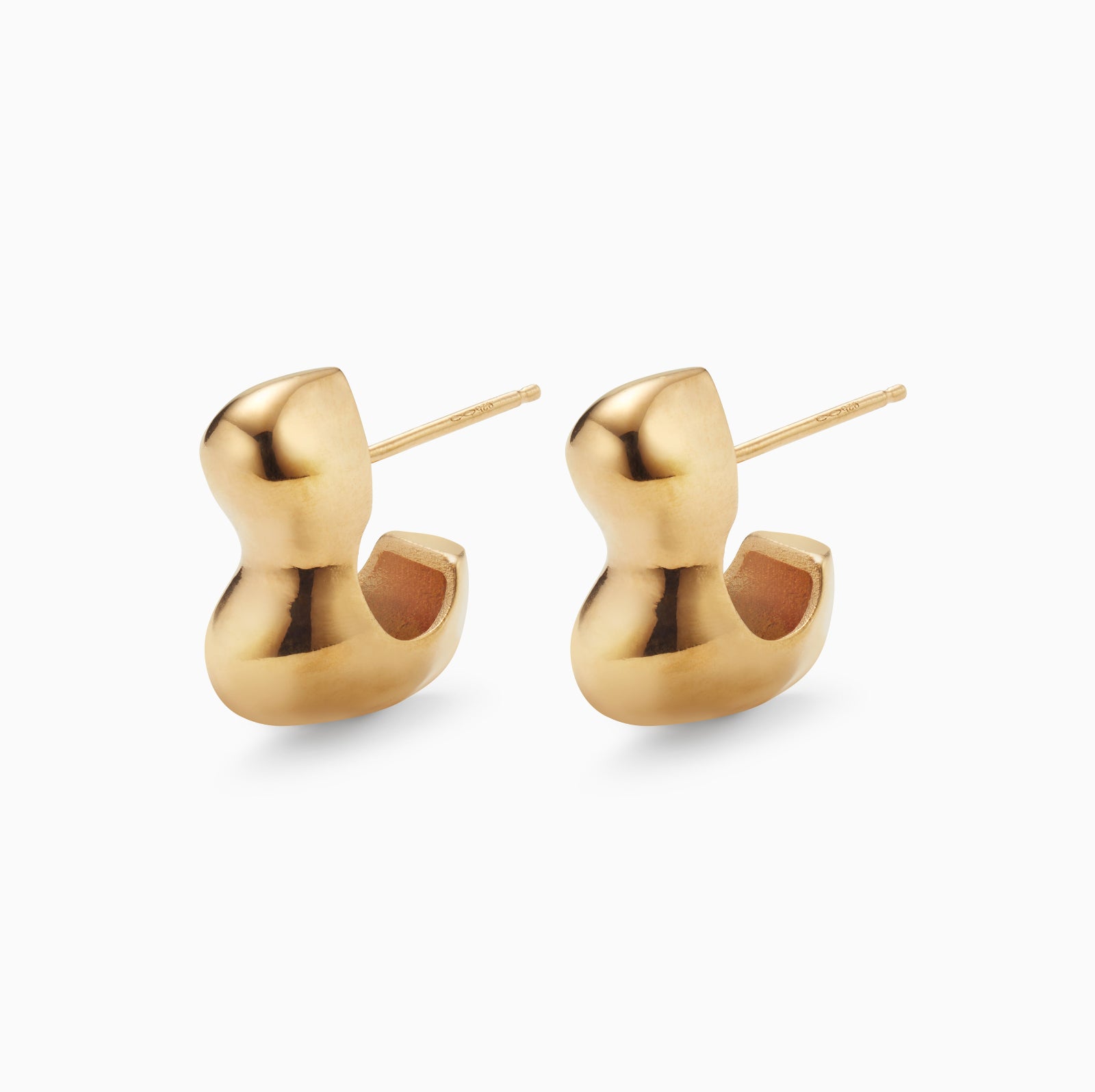 AGMES 18k gold vermeil sculpted small bubble hoop earrings. Simone Bodmer-Turner.
