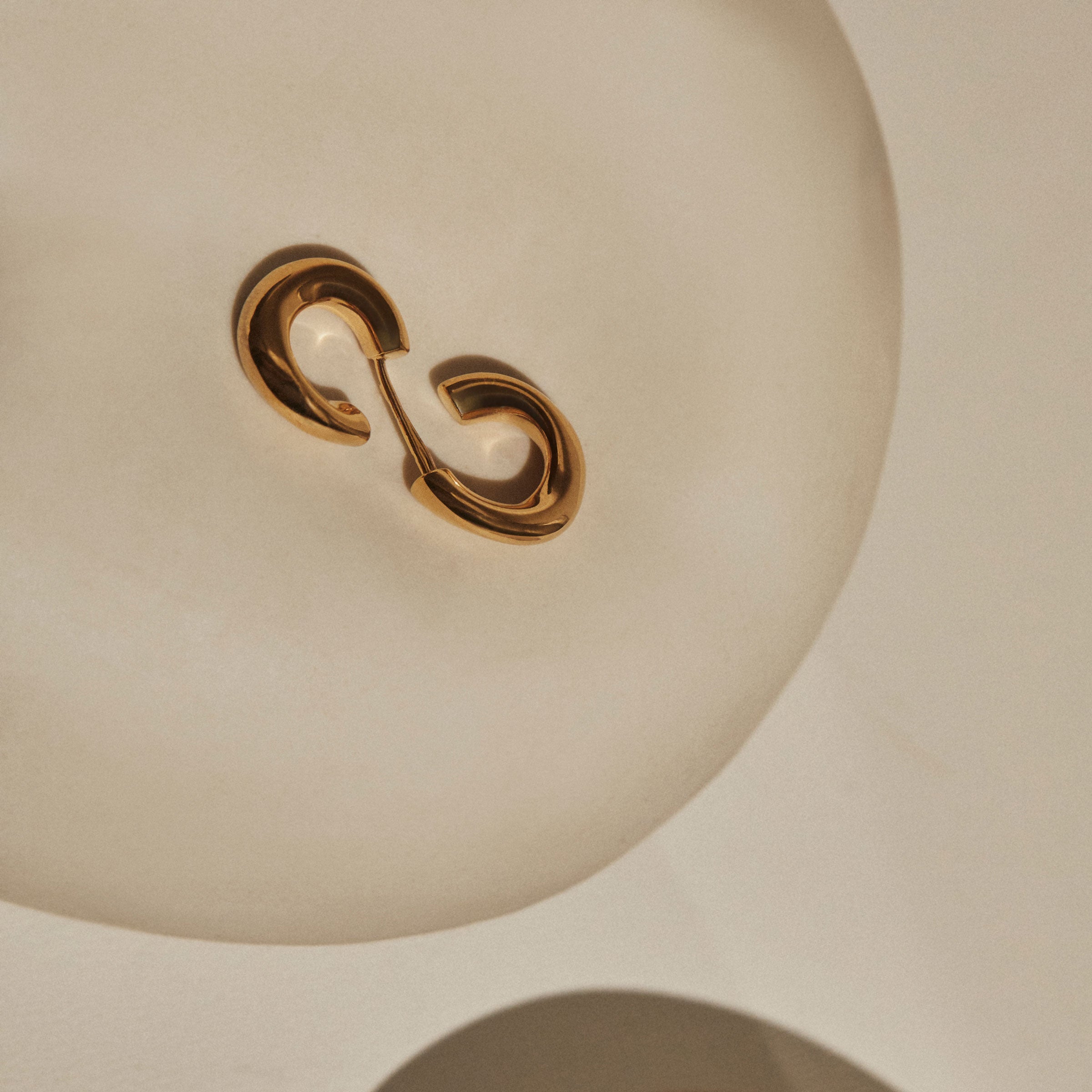 AGMES 18k gold vermeil mini hoop earrings.