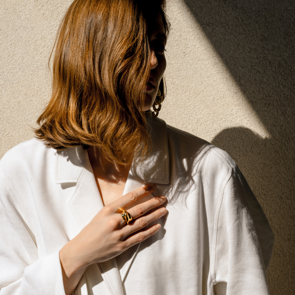 AGMES .925 Sterling Silver Twist Ring. 