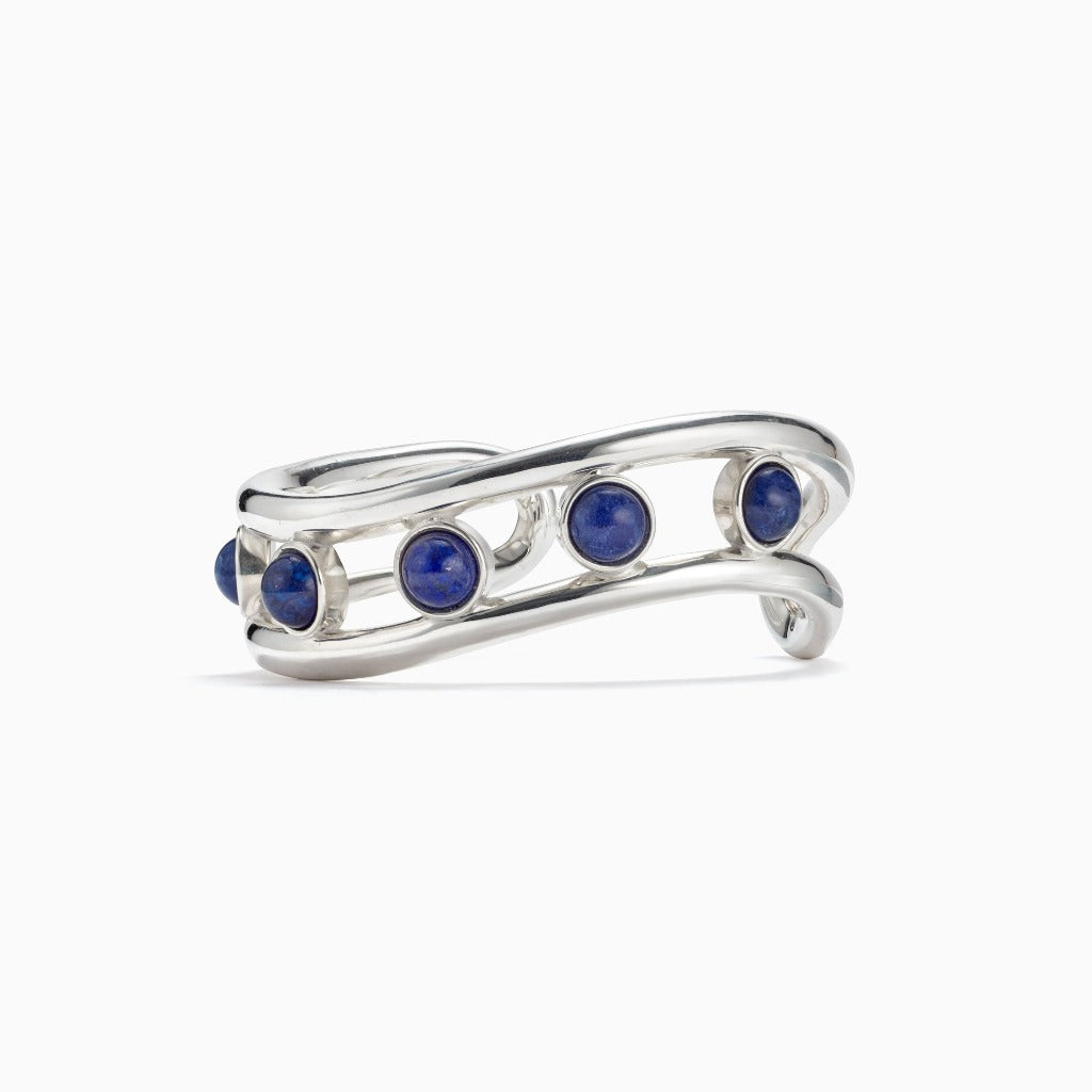 AGMES 0.925 sterling silver Cara Cuff with Lapis Stones
