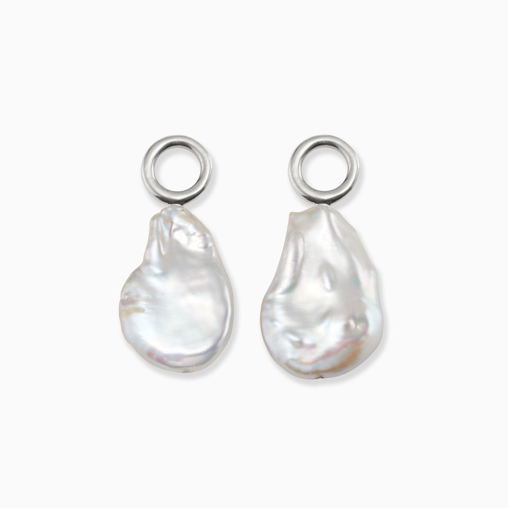 AGMES 0.925 sterling silver and baroque pearl earring embellishment.