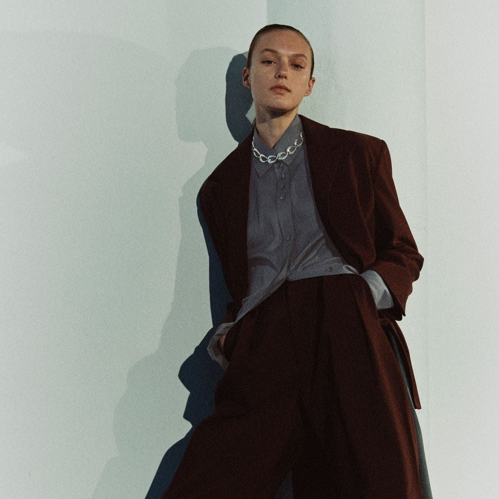 Woman wearing AGMES 0.925 Sterling Silver Tilda Necklace