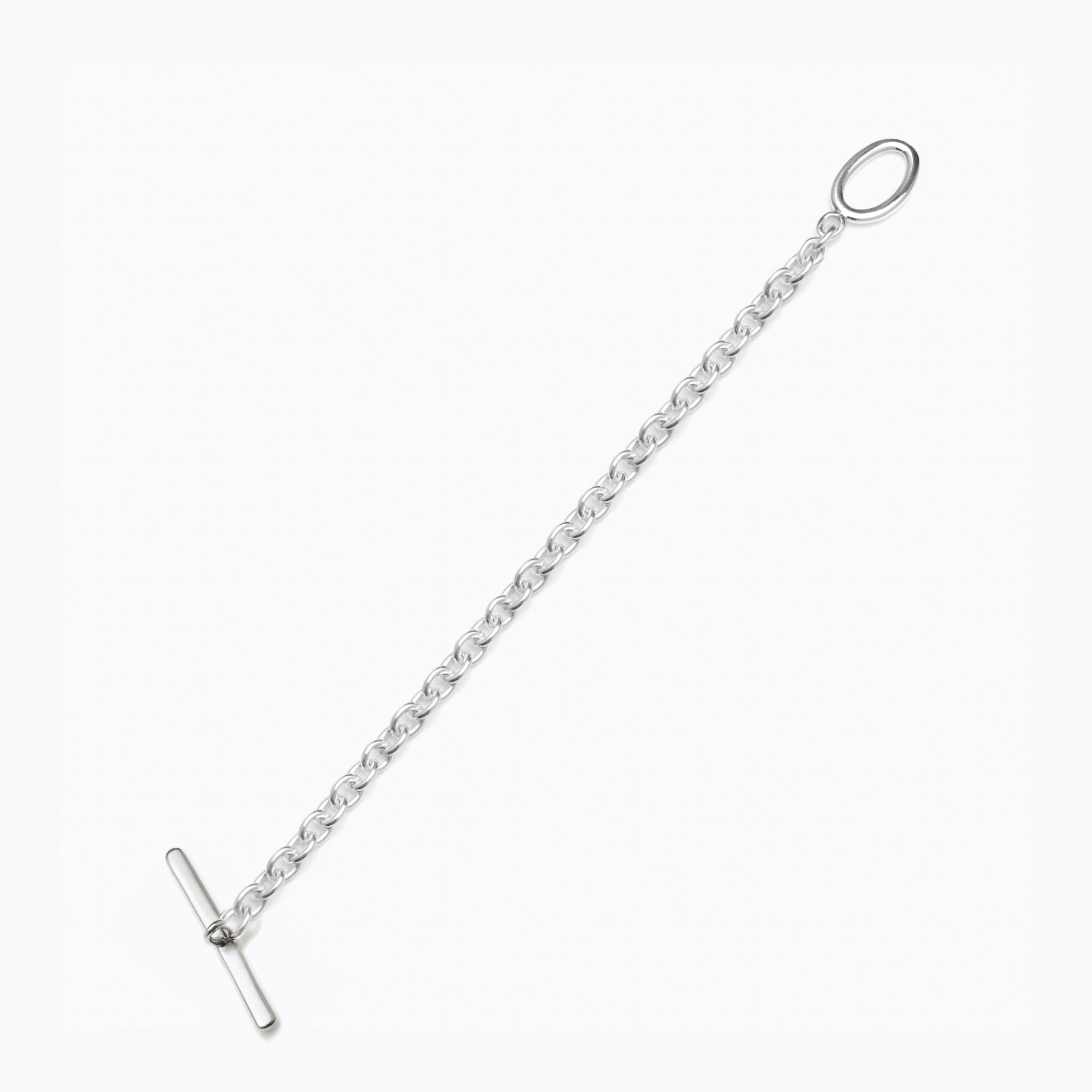 AGMES 0.925 Sterling Silver Classic Chain Bracelet. T Bar Chain Bracelet  