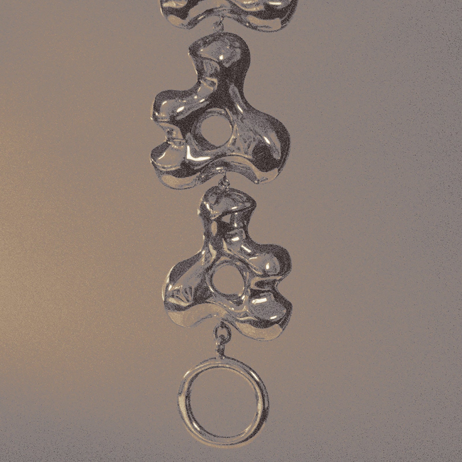 AGMES .925 sterling silver sculptural collar Simone Necklace on grey background.